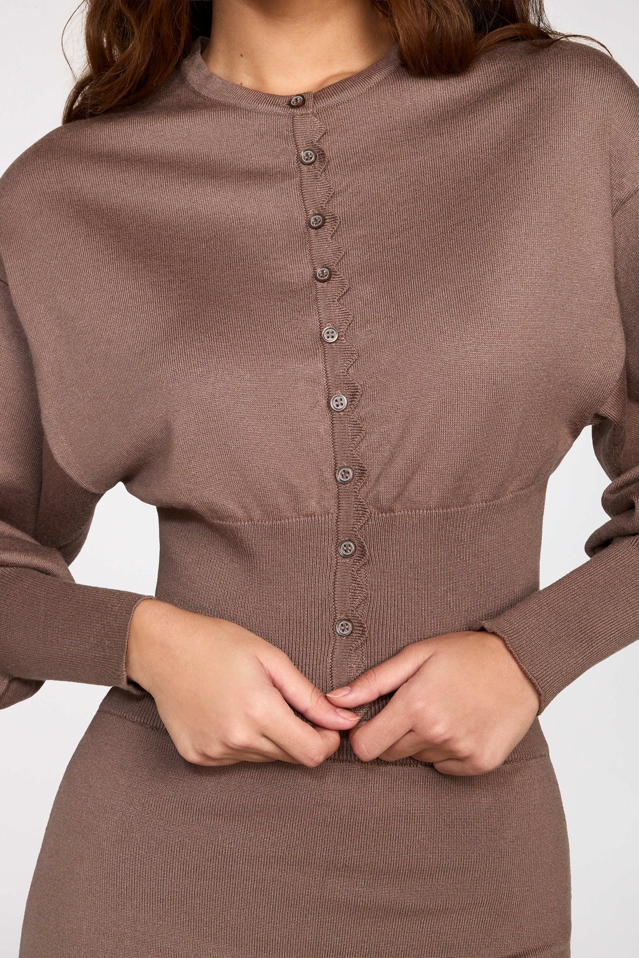 Knit Cardigan in Mocha