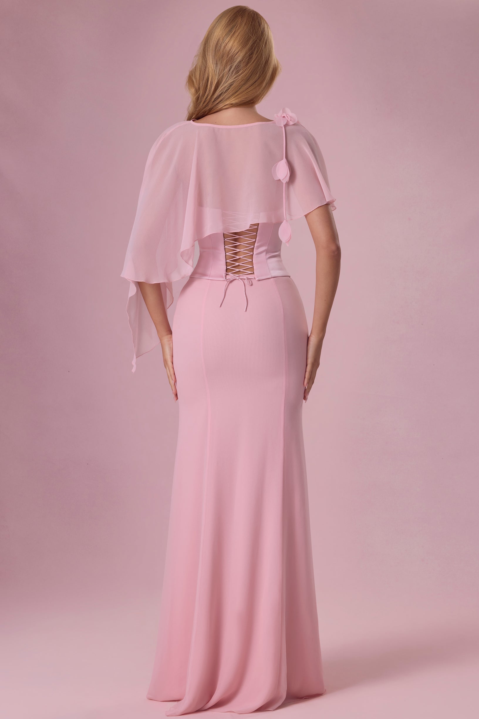 Chiffon Cape in Blush Pink - 2