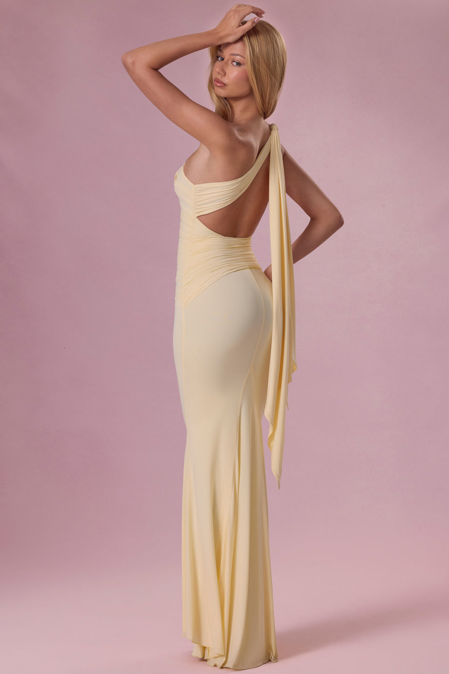 Premium Jersey Bridesmaid Dress in Butter Yellow