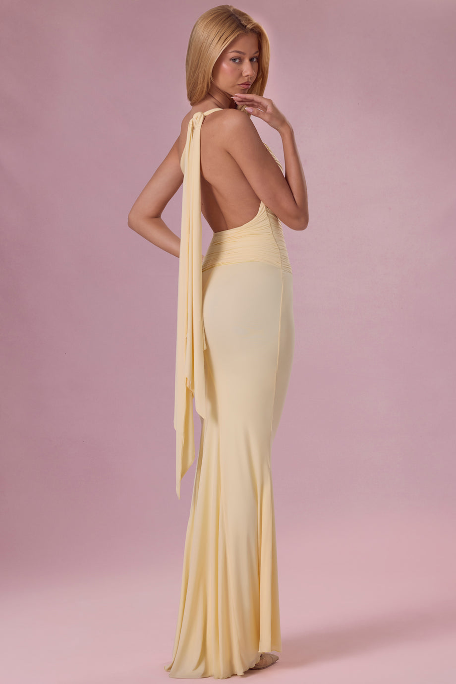 Premium Jersey Bridesmaid Dress in Butter Yellow