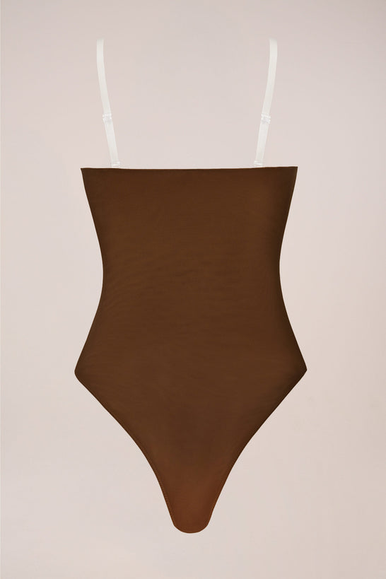 Strapless Bodysuit in Chestnut