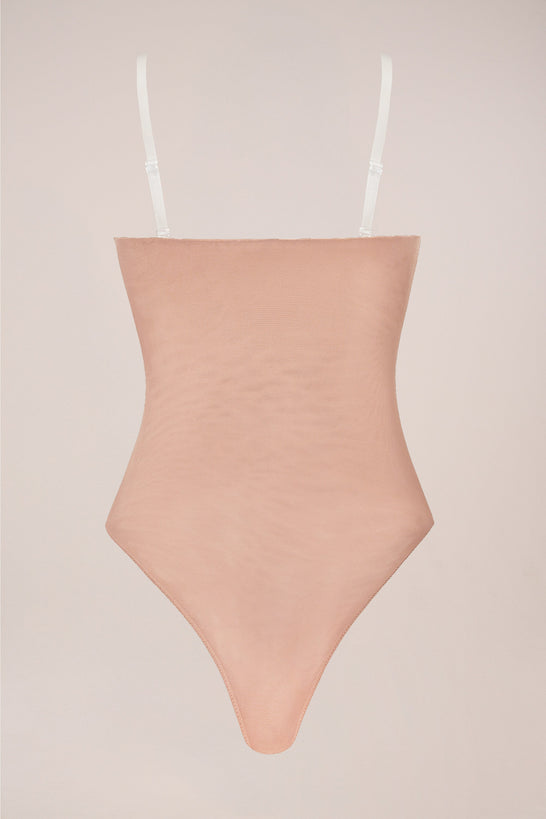 Strapless Bodysuit in Warm Peach