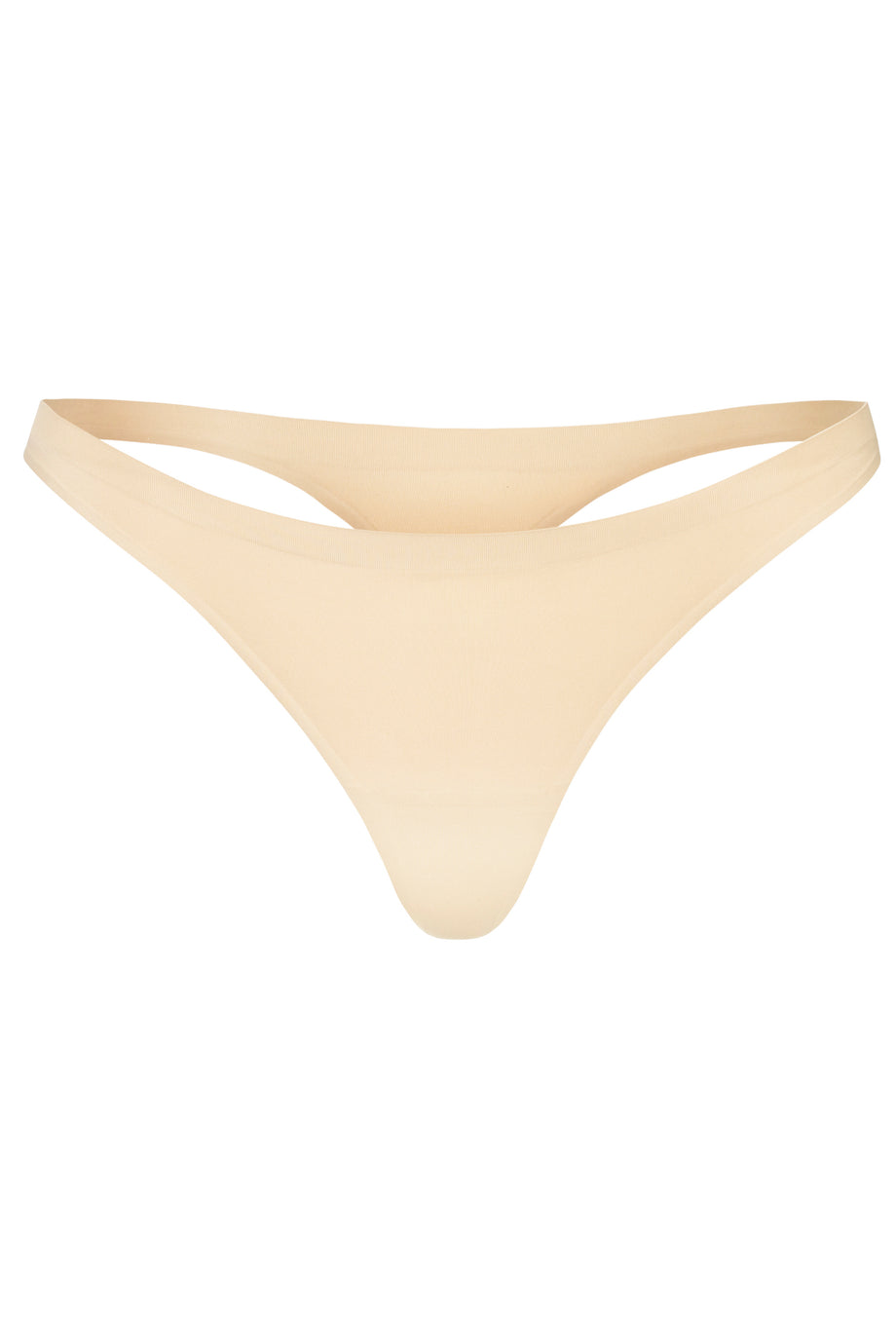Seamless Knit Thong in Warm Peach
