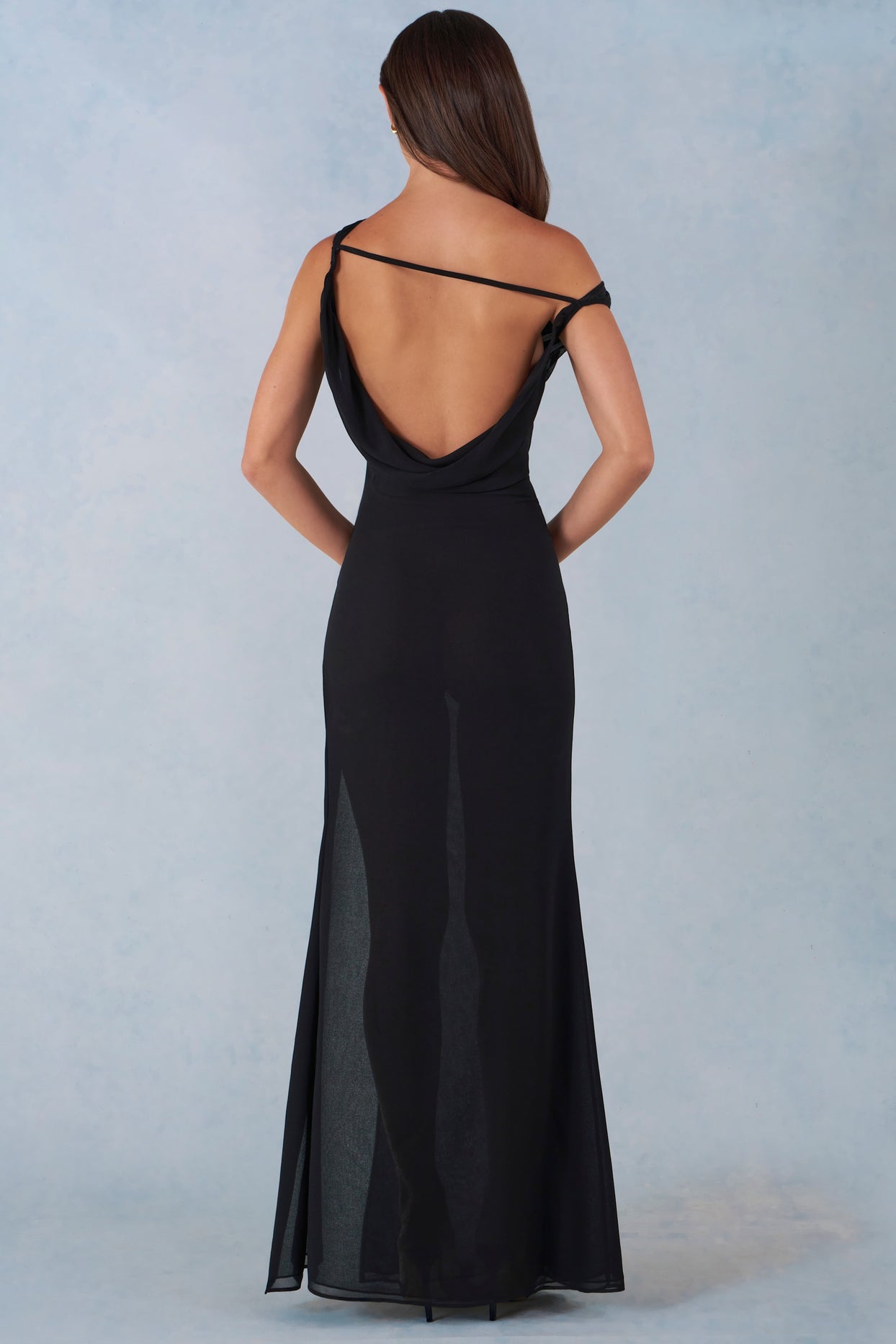 One-Shoulder Maxi Dress in Black