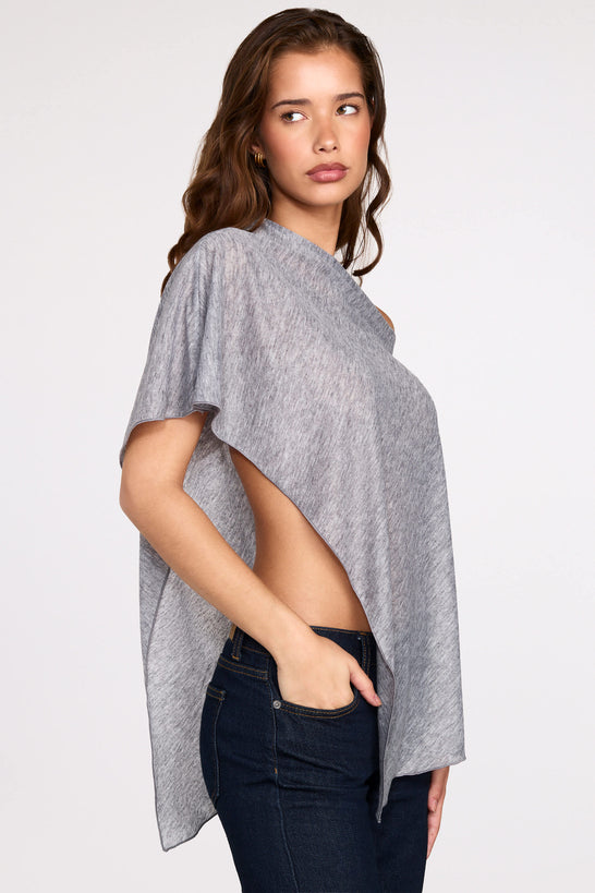 Knit Poncho in Grey