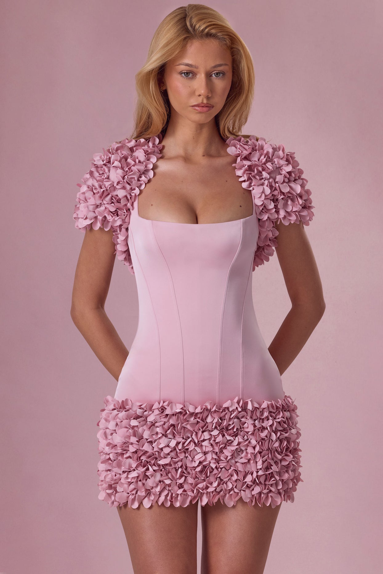 Cropped Bolero  in Blush Pink - 1