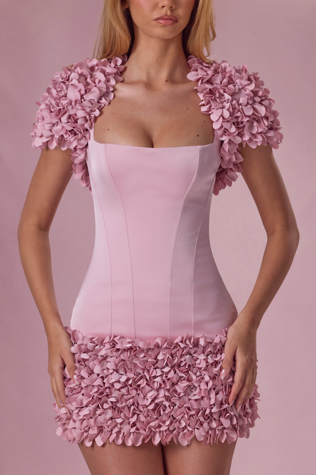 Cropped Bolero  in Blush Pink - 4