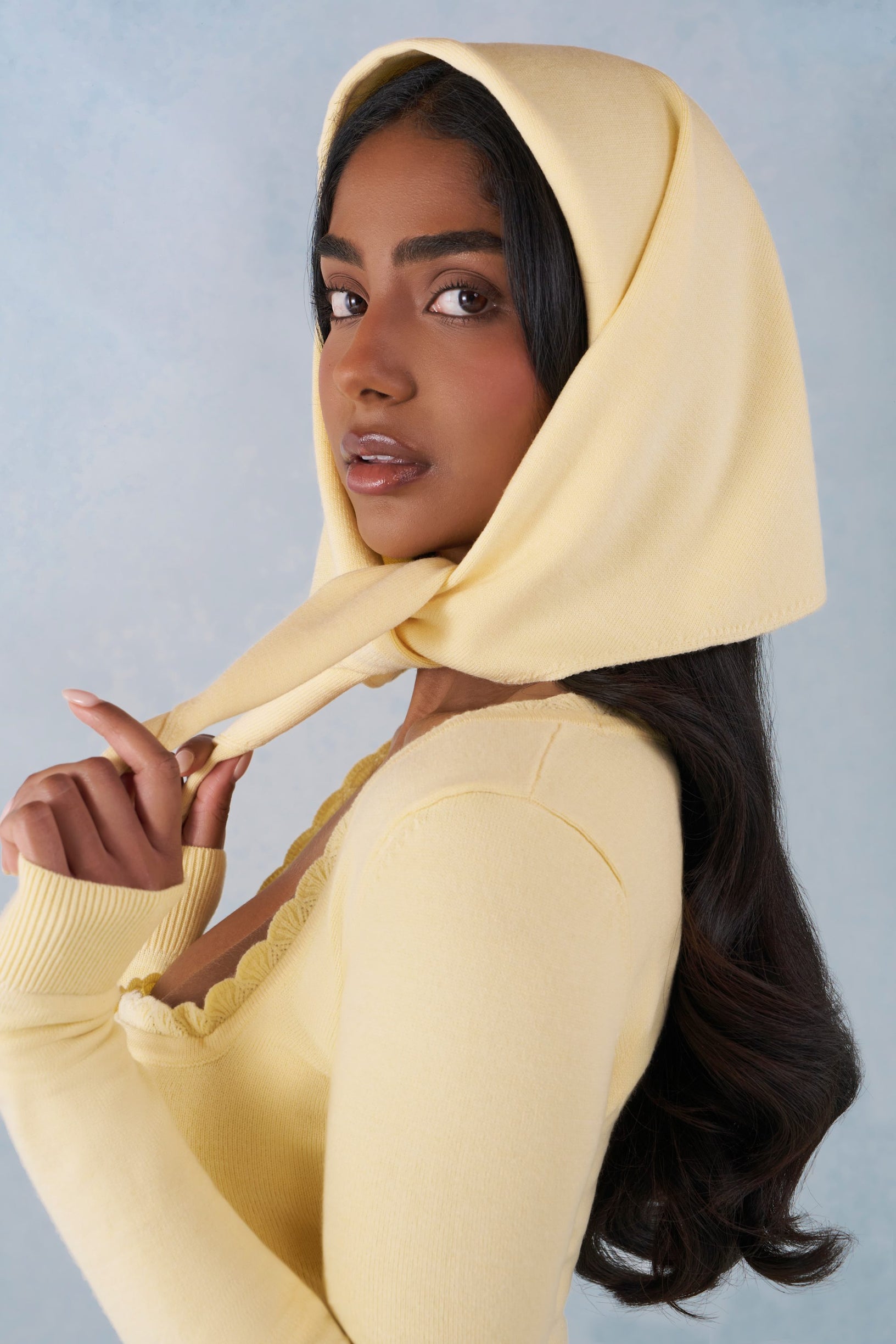 Knit Headscarf in Butter Yellow - 2