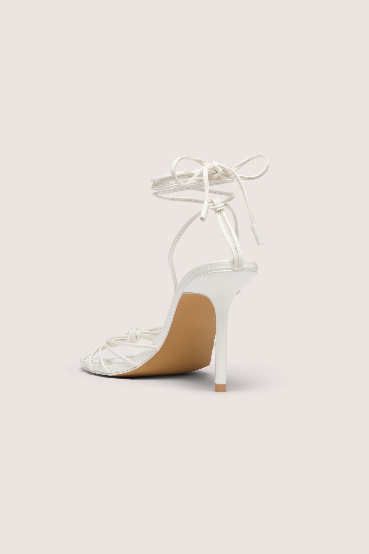 Lace-Up Heeled Sandal in White - 2