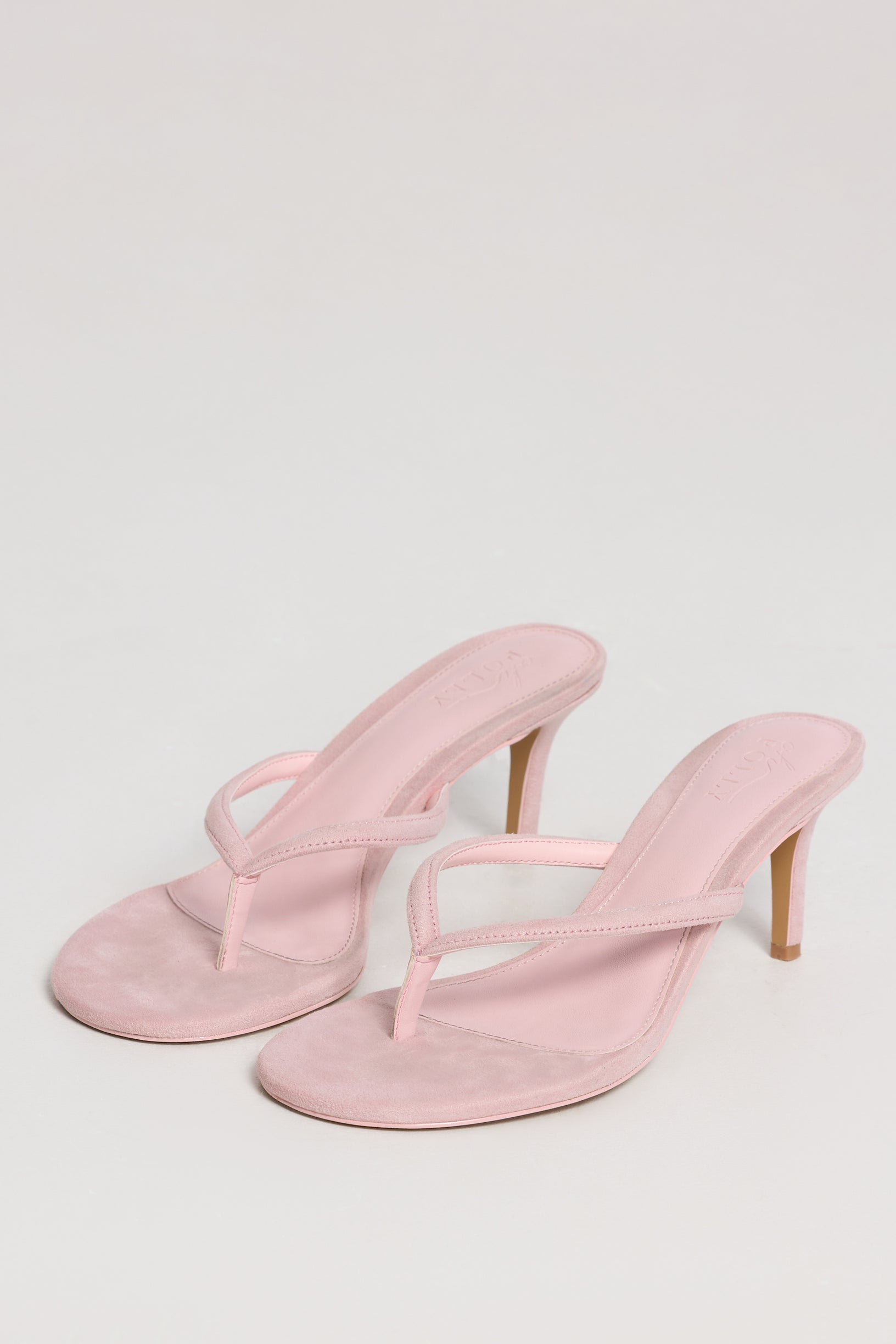 Heeled Thong Sandals in Pink - 1