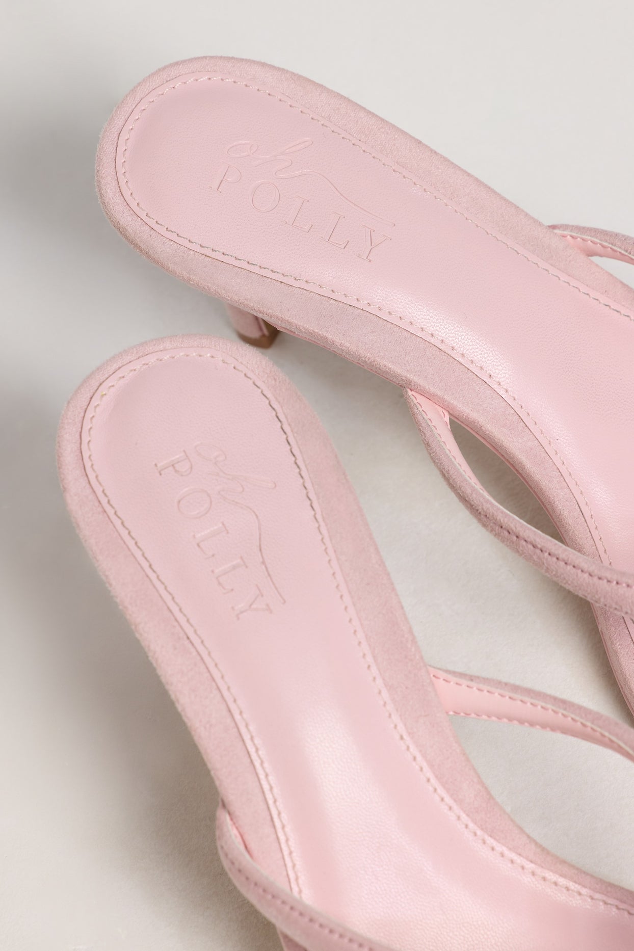 Heeled Thong Sandals in Pink - 2