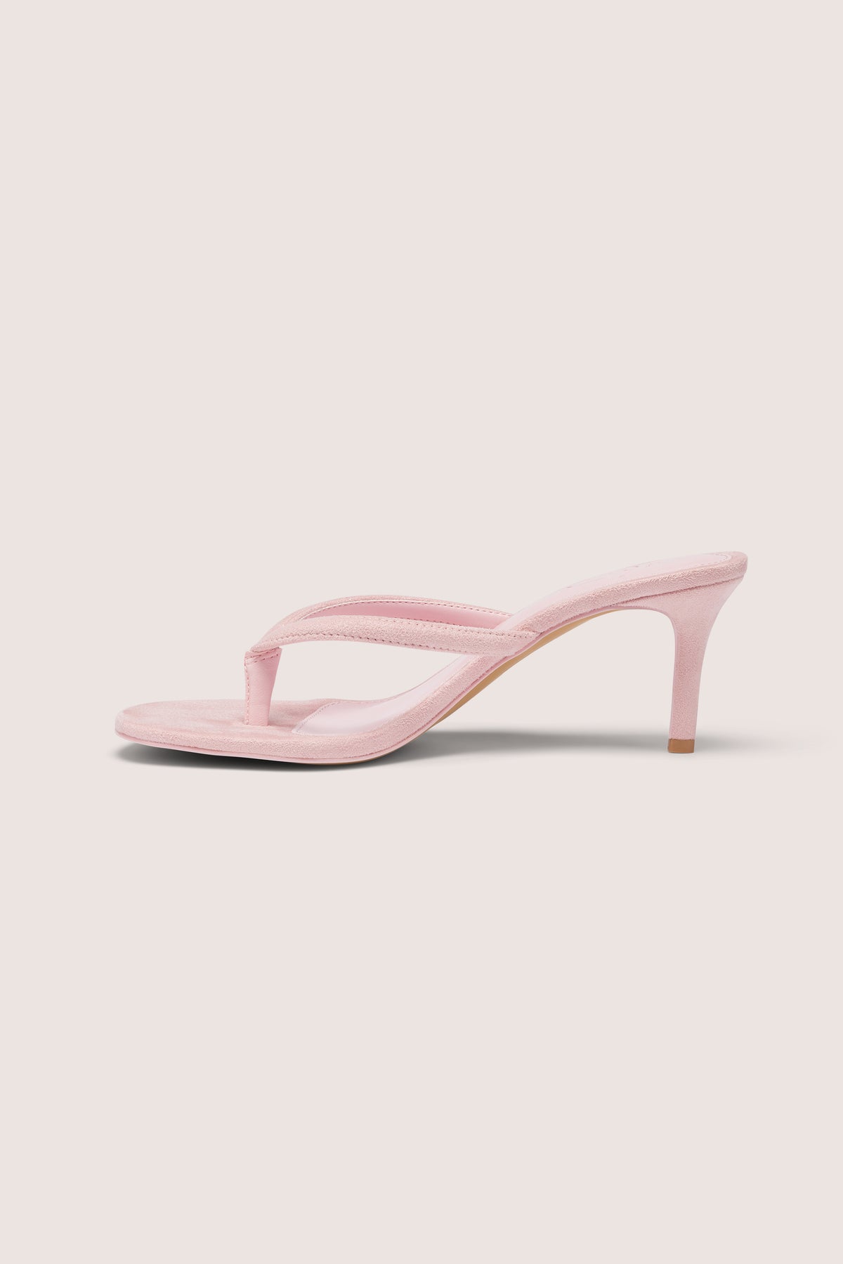 Heeled Thong Sandals in Pink