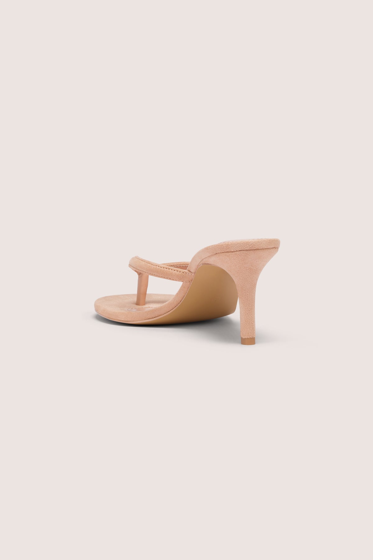 Heeled Thong Sandals in Soft Tan - 2