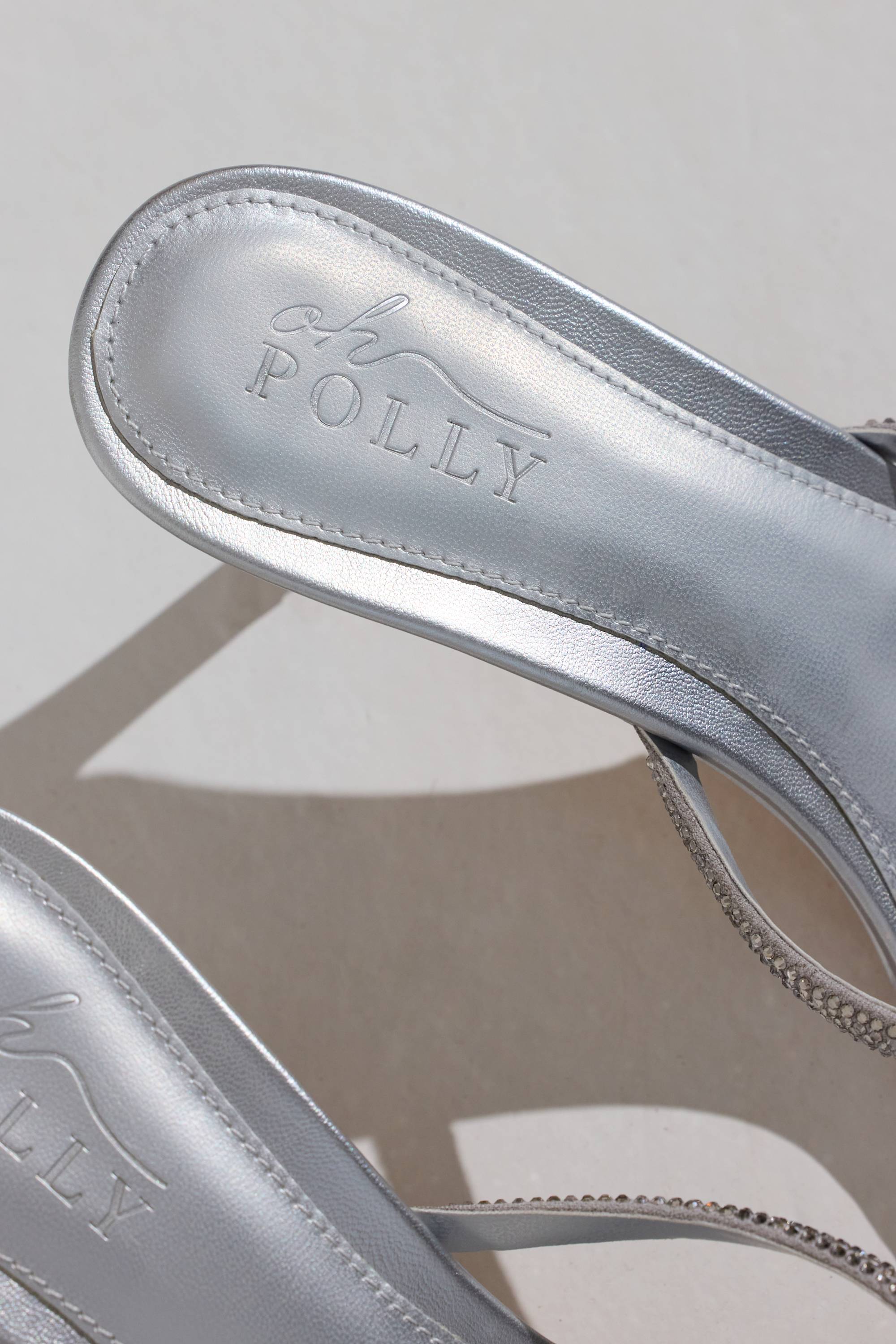 Heeled Sandal  in Silver