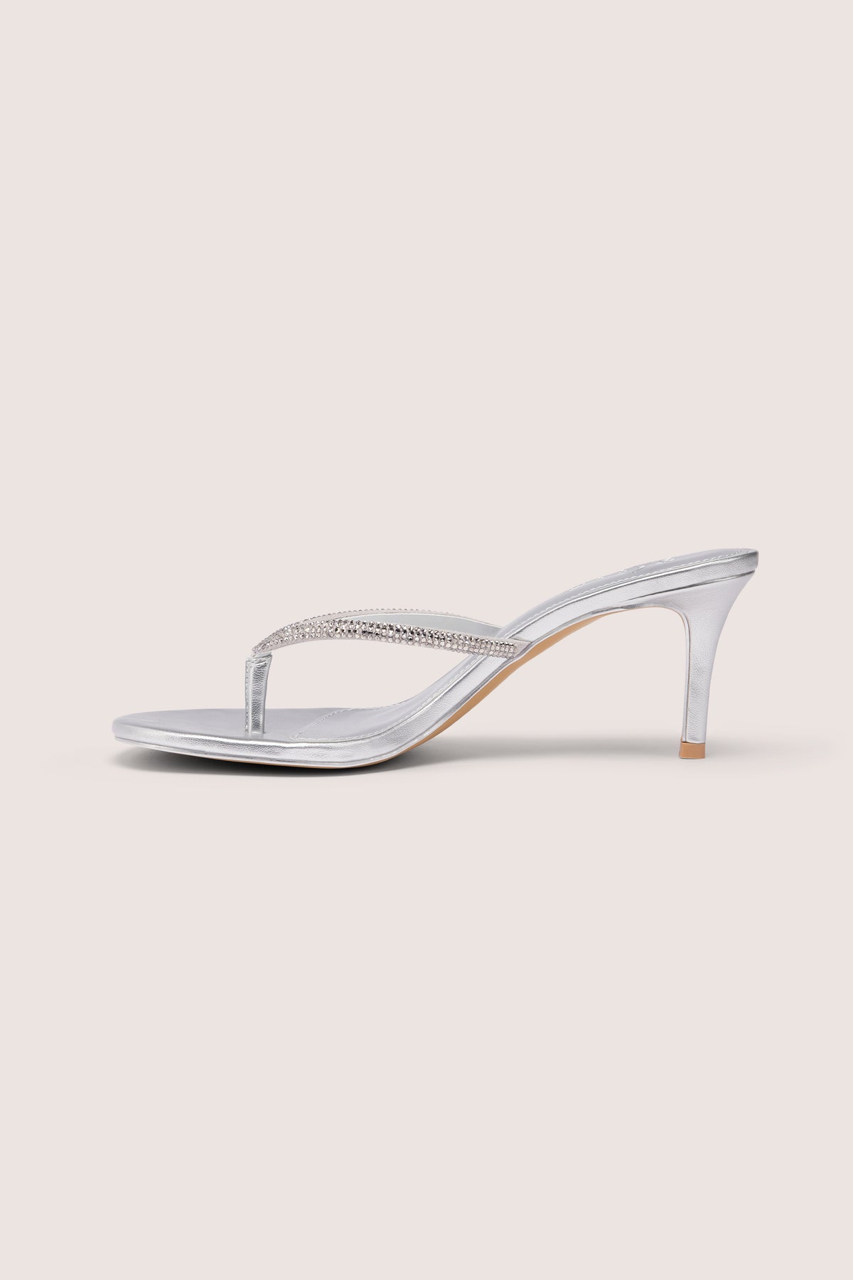 Heeled Sandal  in Silver