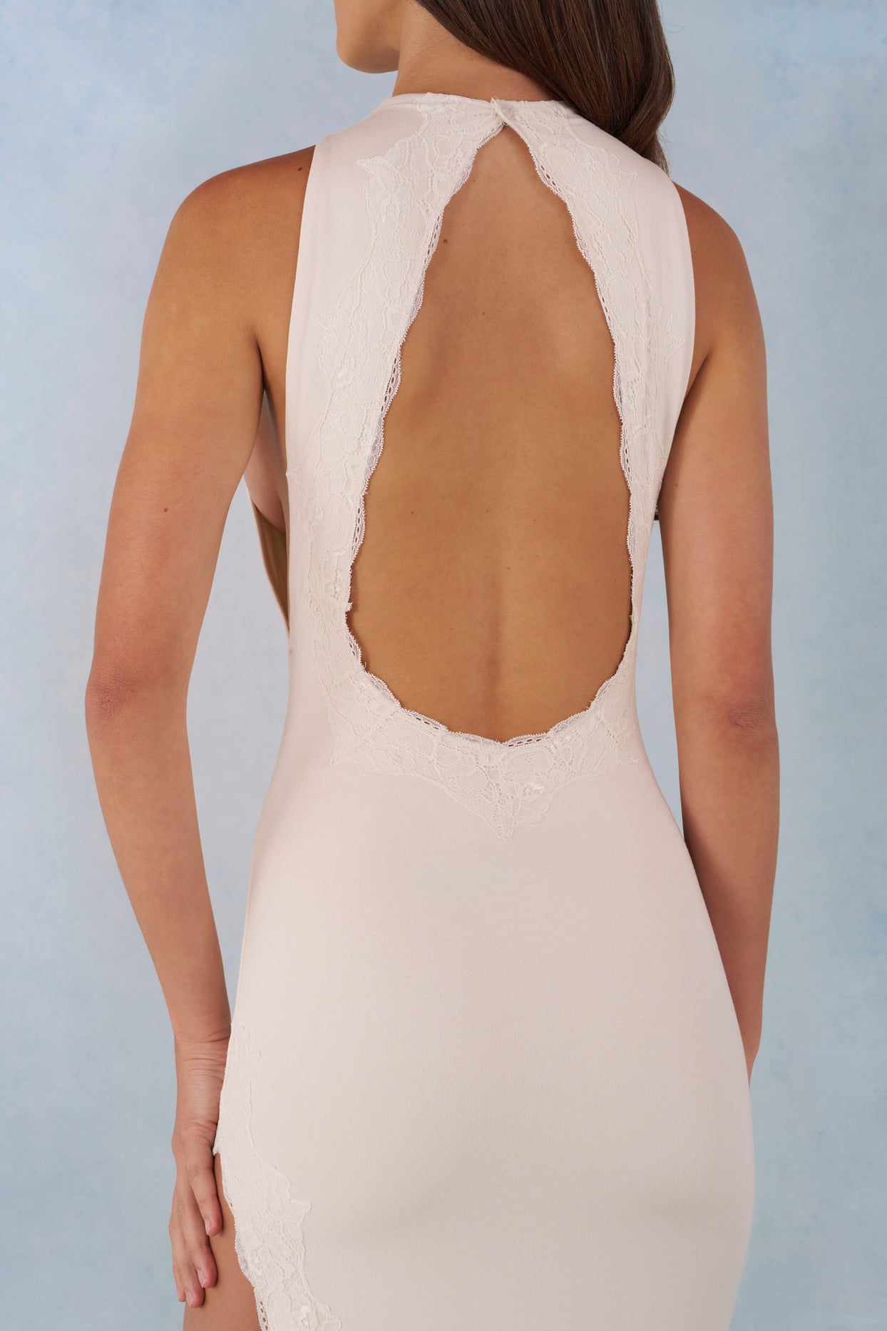 Modal Halterneck Maxi Dress in Ivory