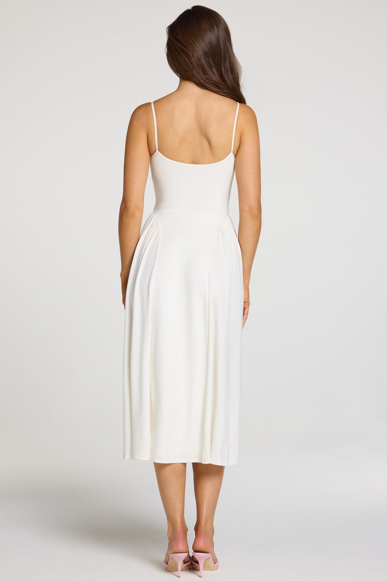 Modal Lace-Trim Midaxi Dress in White - 4