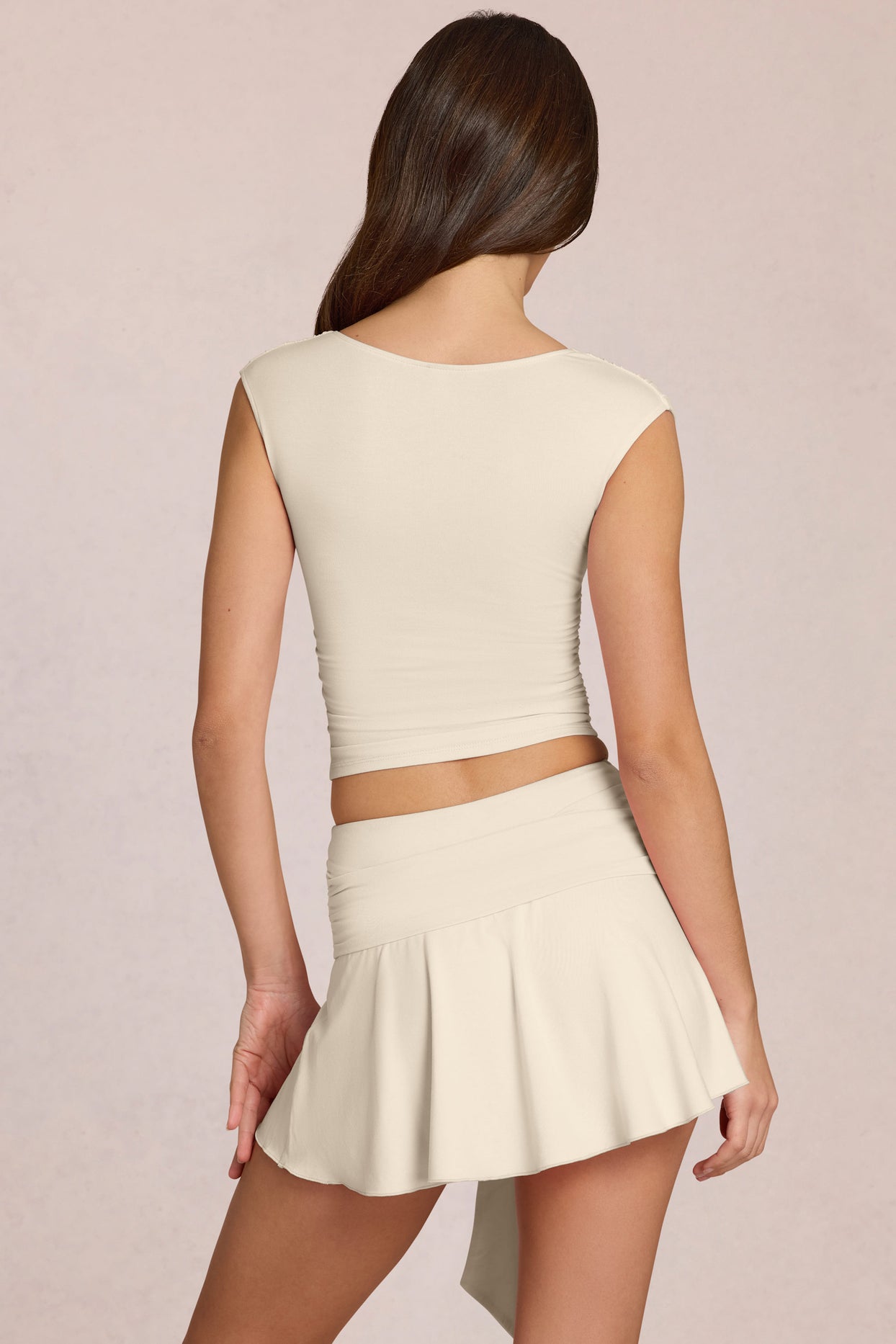 Mid-Rise Skort in Ivory