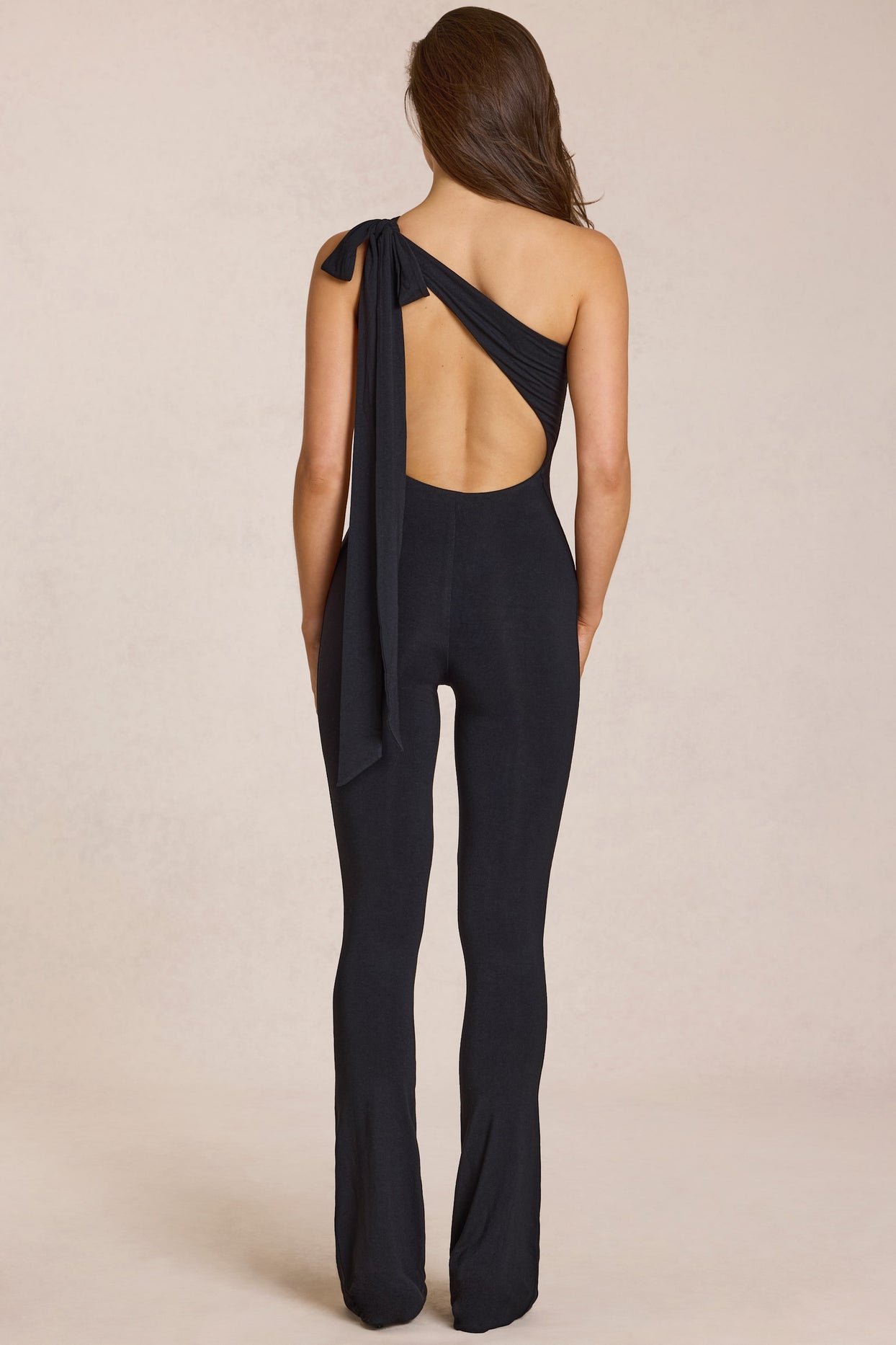 Modal One-Shoulder Jumpsuit in Black - 4