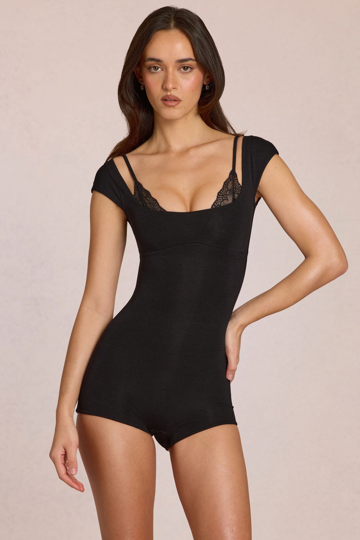 Modal Playsuit  in Black