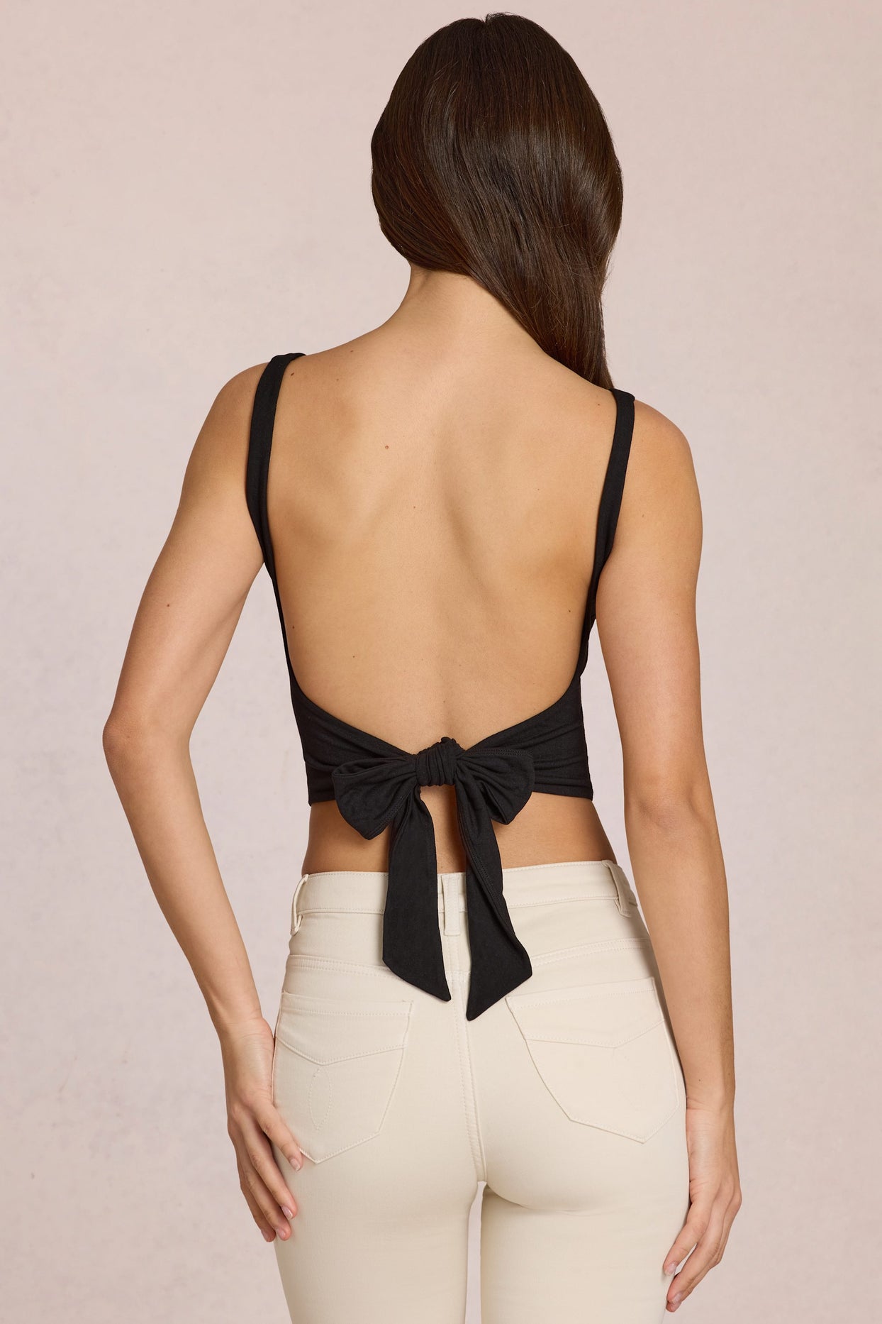 Modal Tie-Back Top in Black