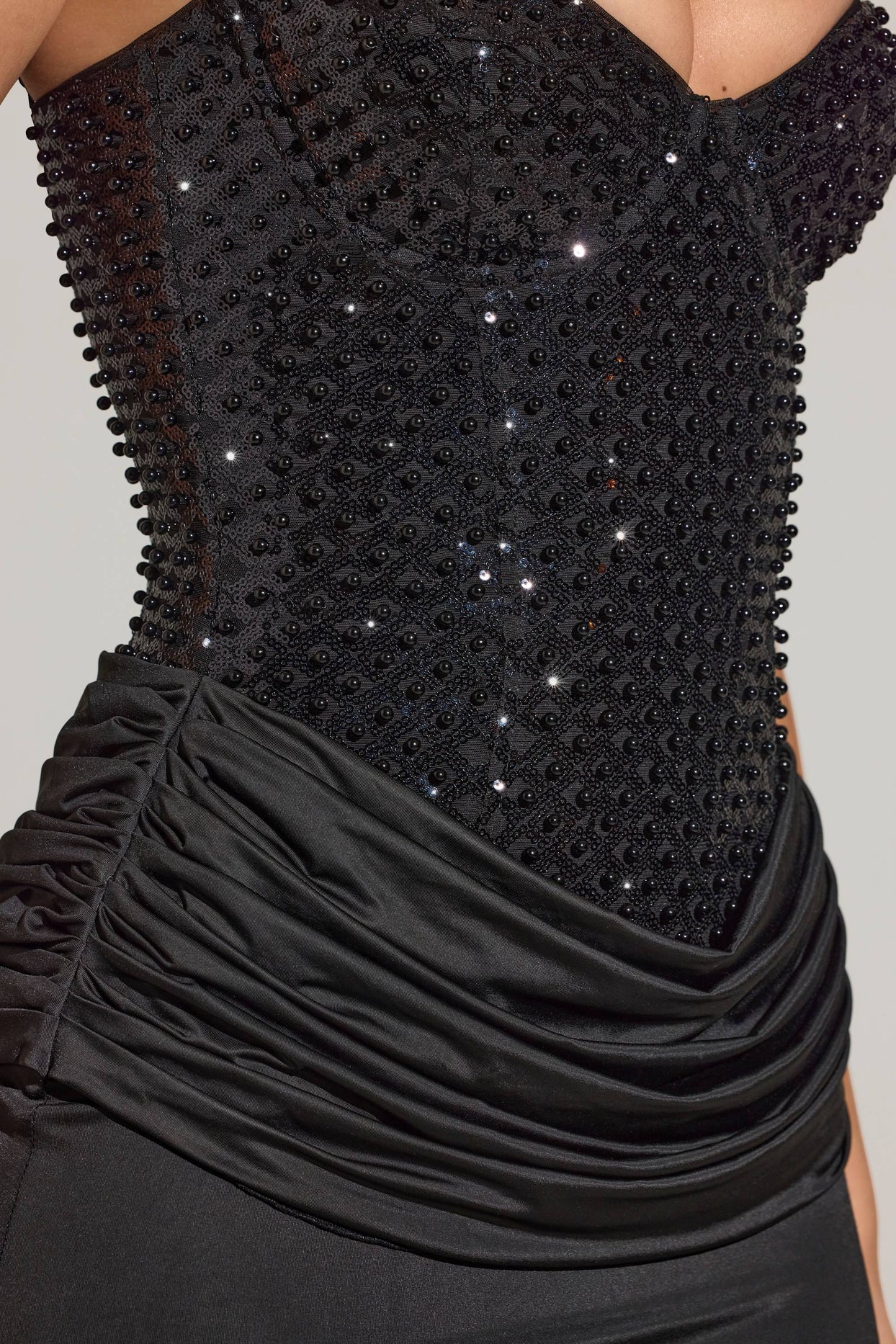 Embellished Corset Maxi Dress  in Black - 5