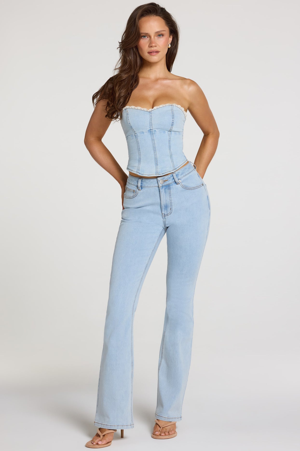 Mid-Rise Bootcut Jeans  in Light Denim - 4