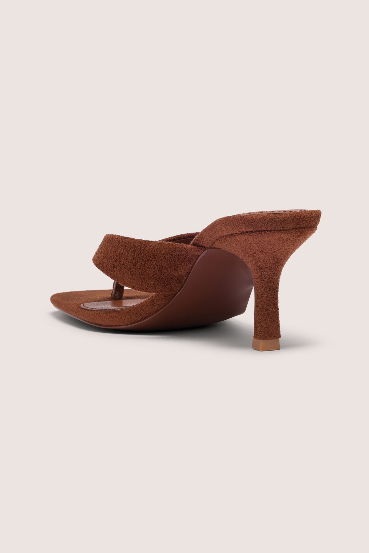 Heeled Thong Sandals  in Cocoa Brown - 2