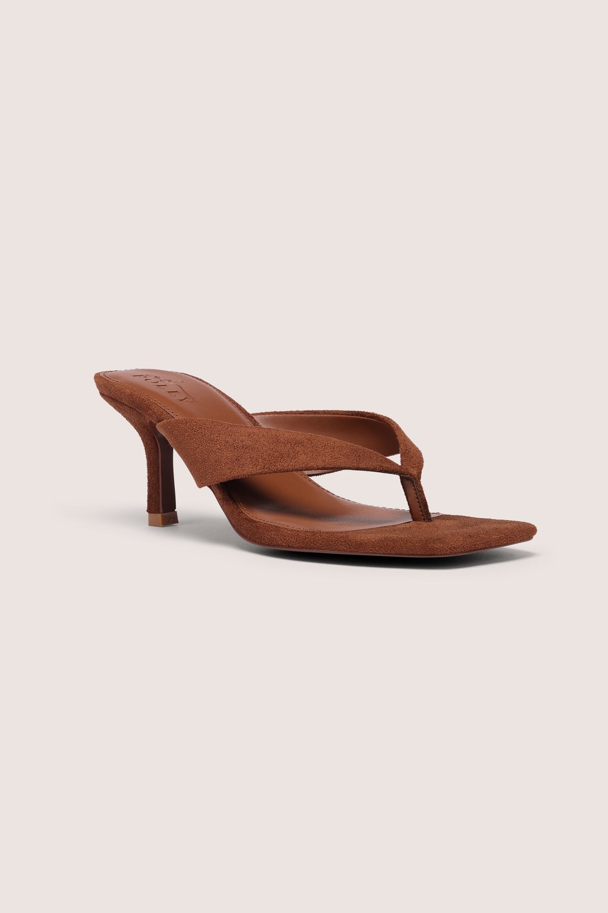 Heeled Thong Sandals  in Cocoa Brown - 1