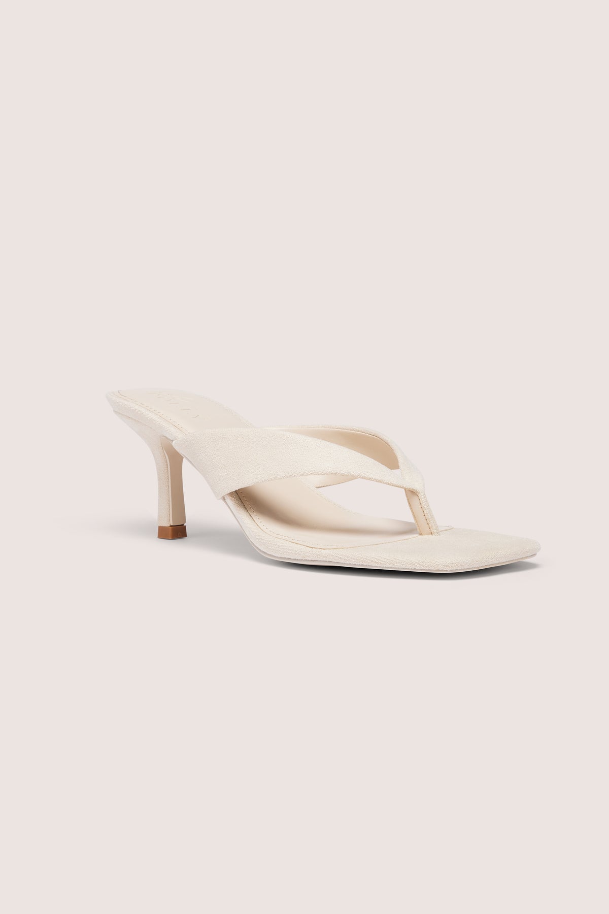 Heeled Thong Sandals  in Oat - 1