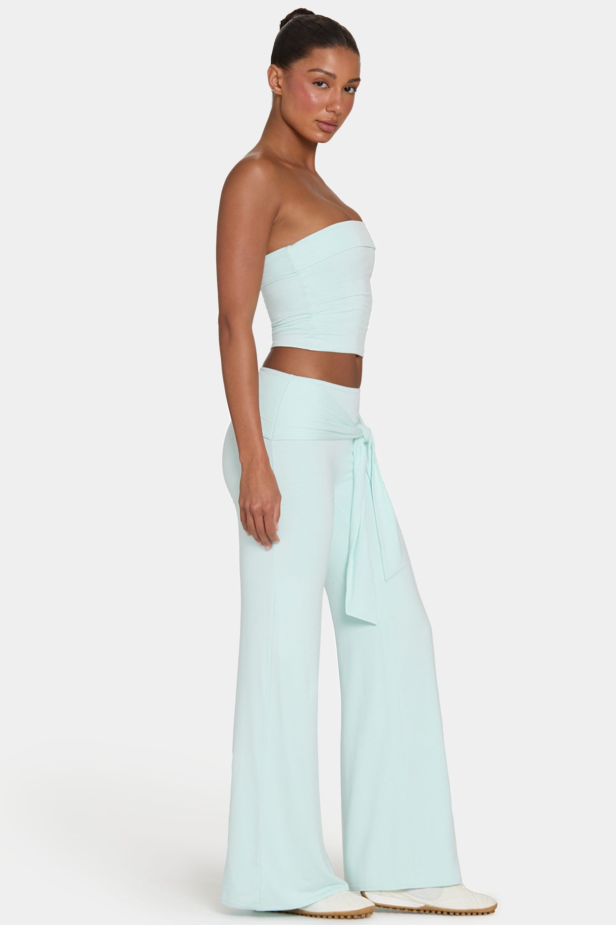 ButterCloud™ Tie-Waist Wide-Leg Trousers in Peppermint - 3
