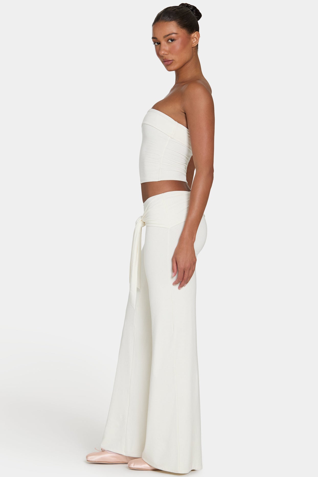 ButterCloud™ Tie-Waist Wide-Leg Trousers in Coconut - 3