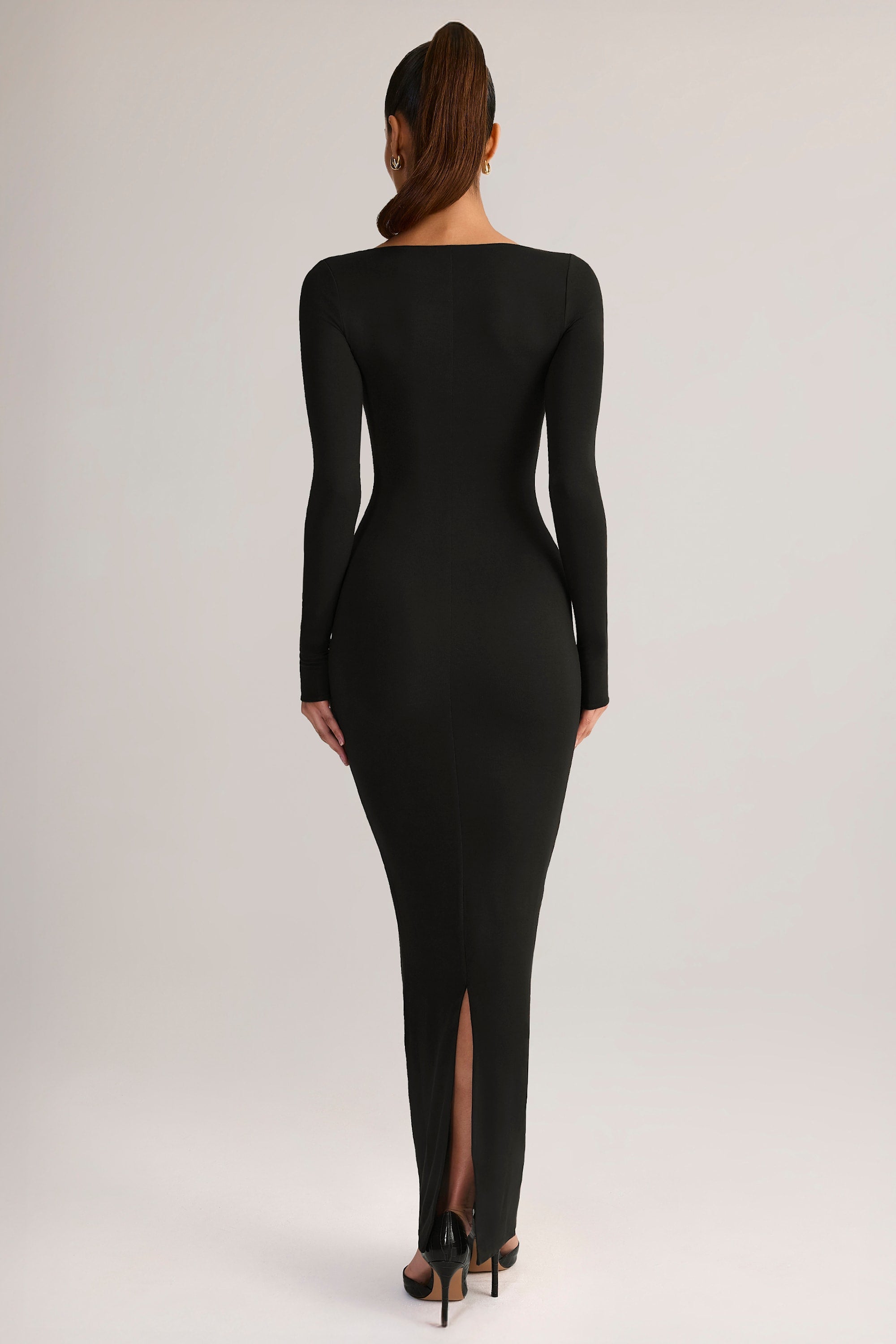 Lux Modal Scoop-Neck Maxi Dress in Black