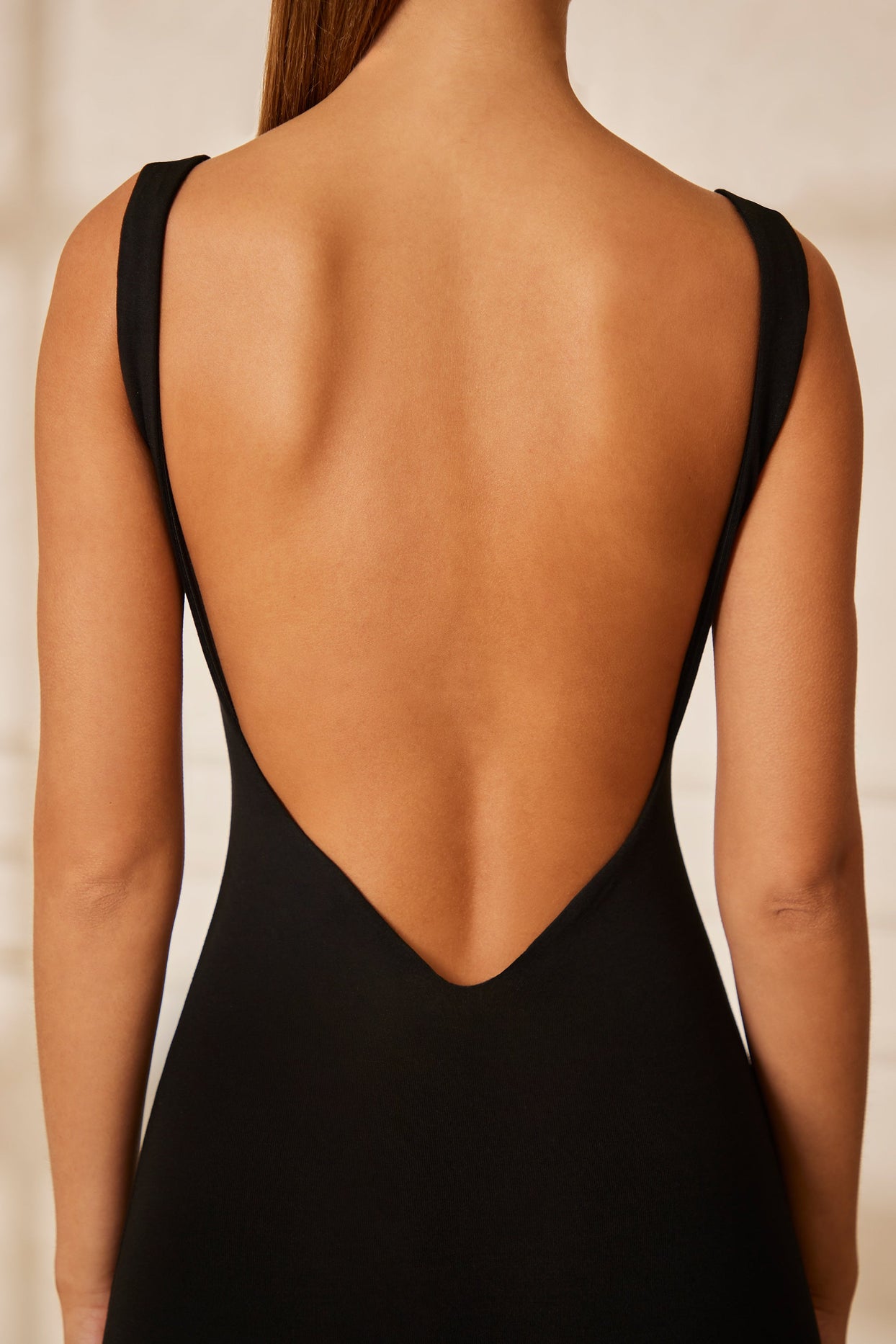 Tall Sweetheart Neckline Backless Jumpsuit in Black