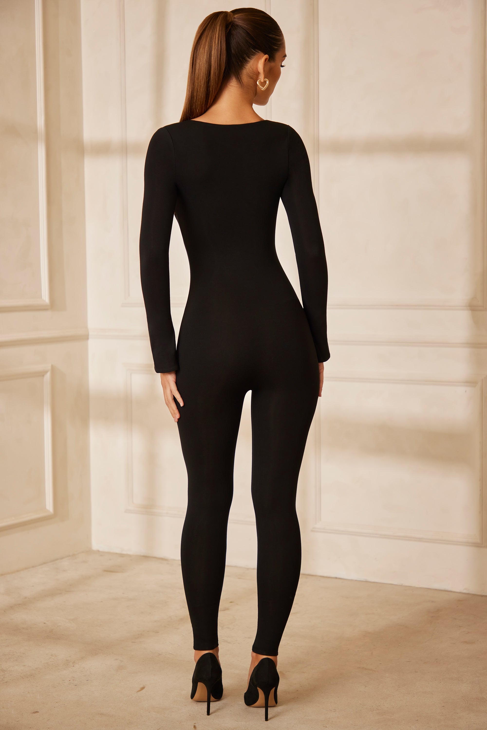 Long sleeve clearance tight jumpsuit