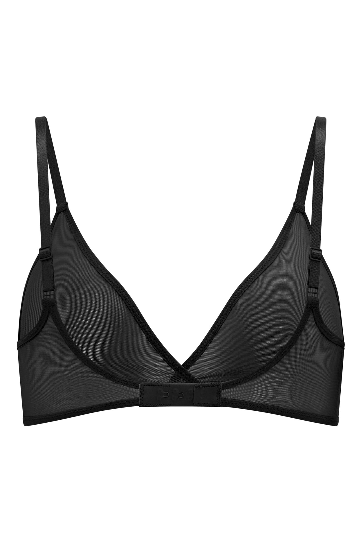 Soft Mesh Single Layer Triangle Bra in Black - 7