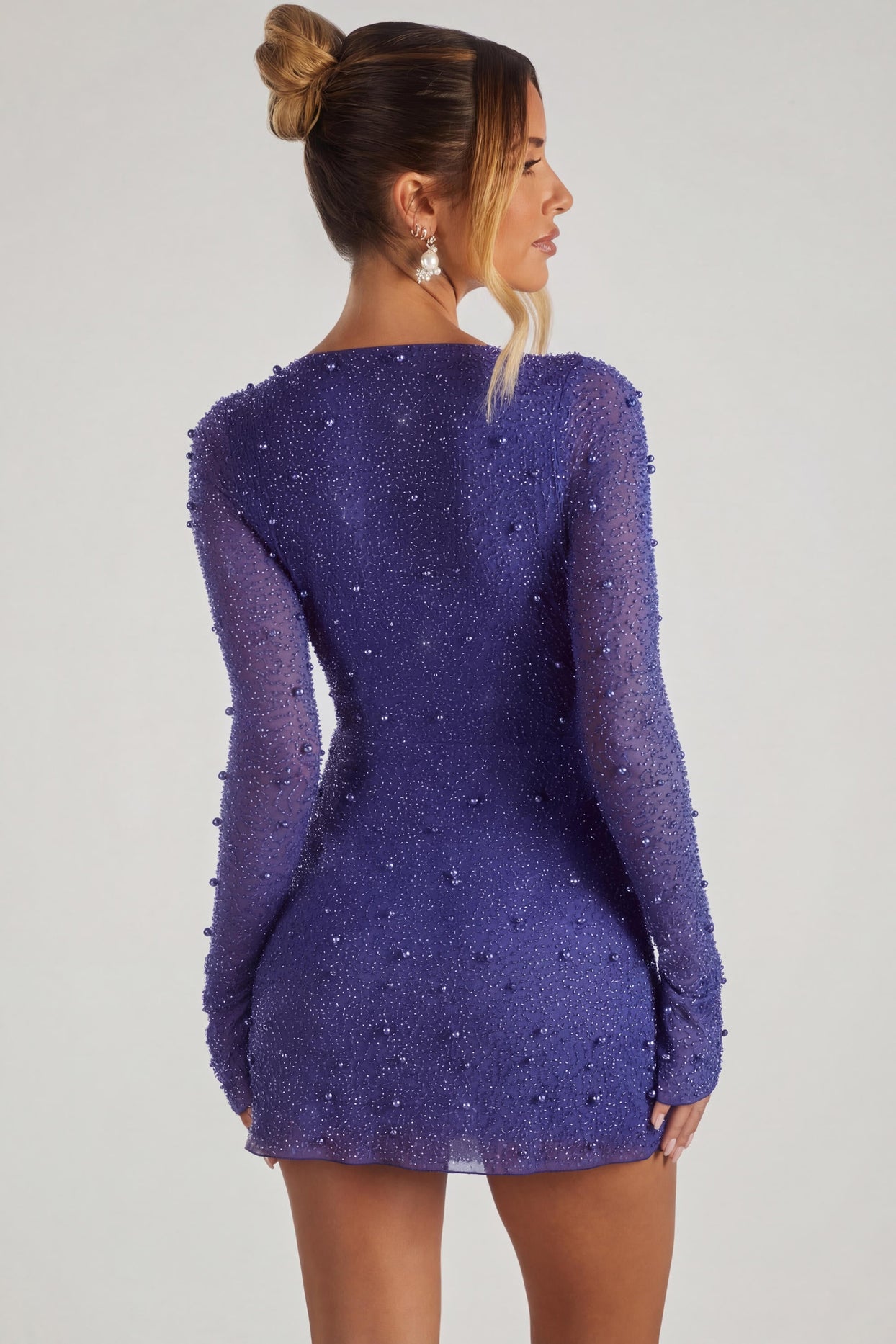 embellished wrap over a line mini dress in dark blue Embellished Wrap Over A-Line Mini Dress in Dark Blue Oh Polly Navy : Party Dresses : VogaCloset Qatar