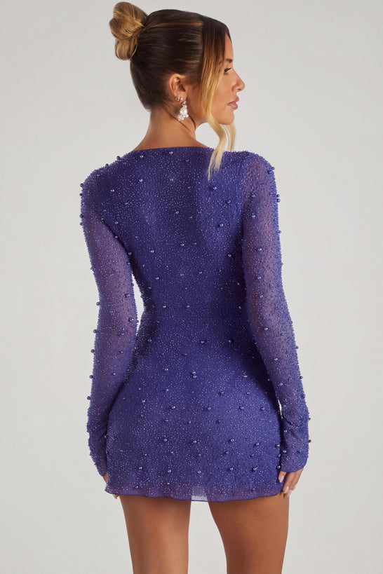 knee length dresses for ladies Vinelle Long Sleeve Mini Dress | Navy | Womens main image 0