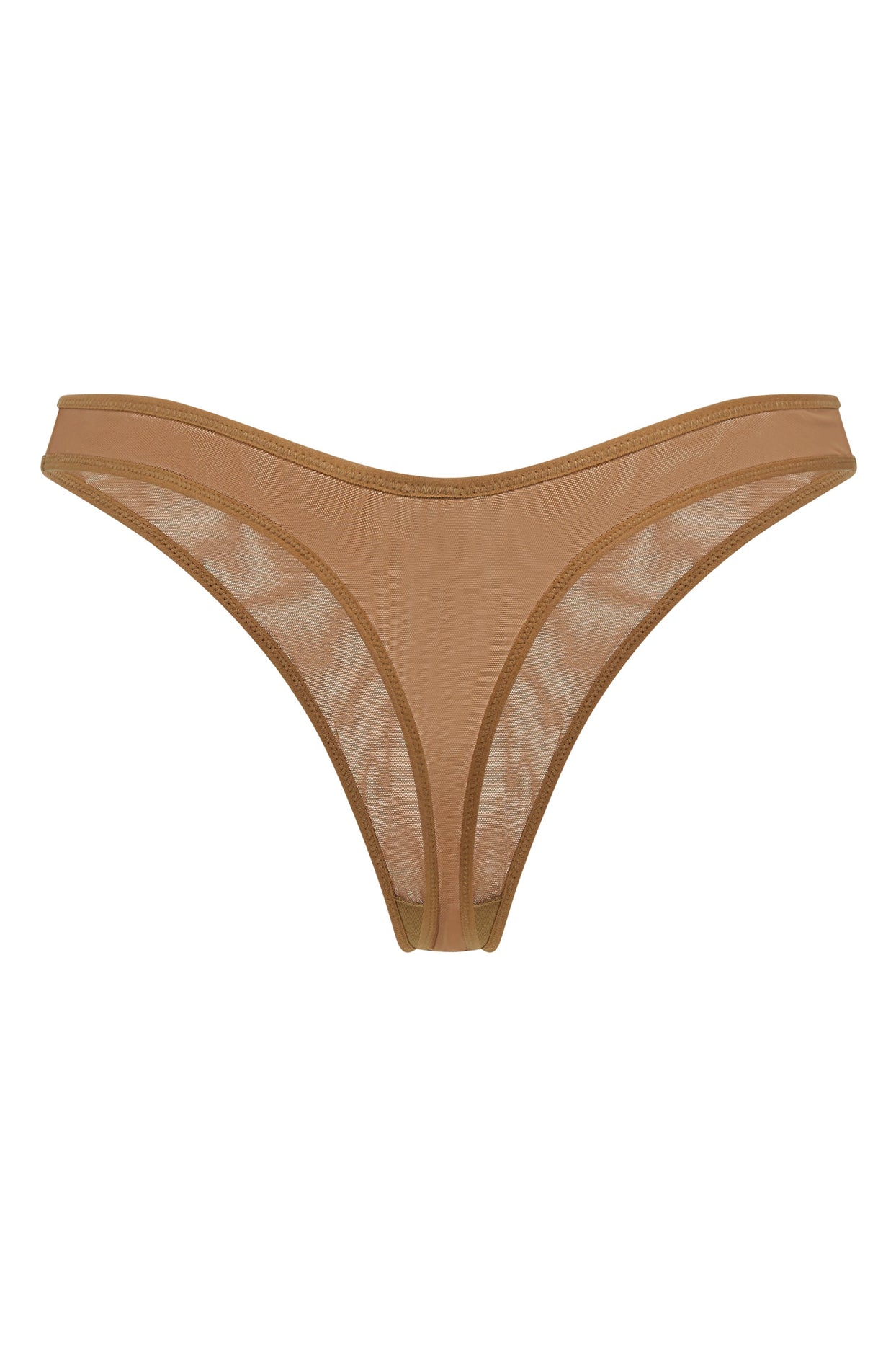 Soft Mesh Thong in Almond - 7