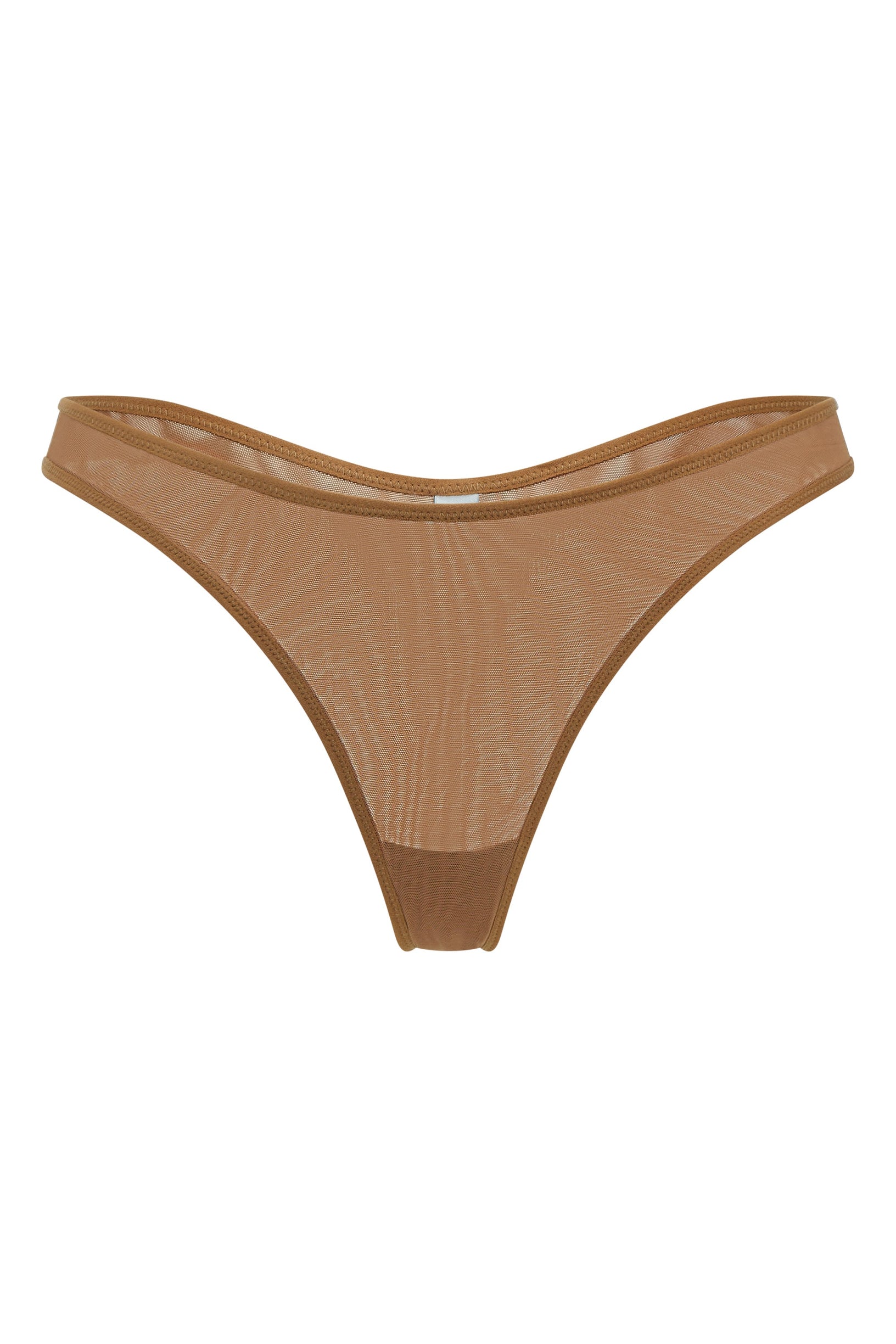 Soft Mesh Thong in Almond - 2
