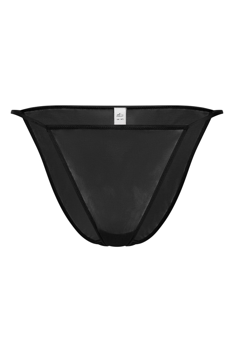 Soft Mesh String Bikini in Black - 2