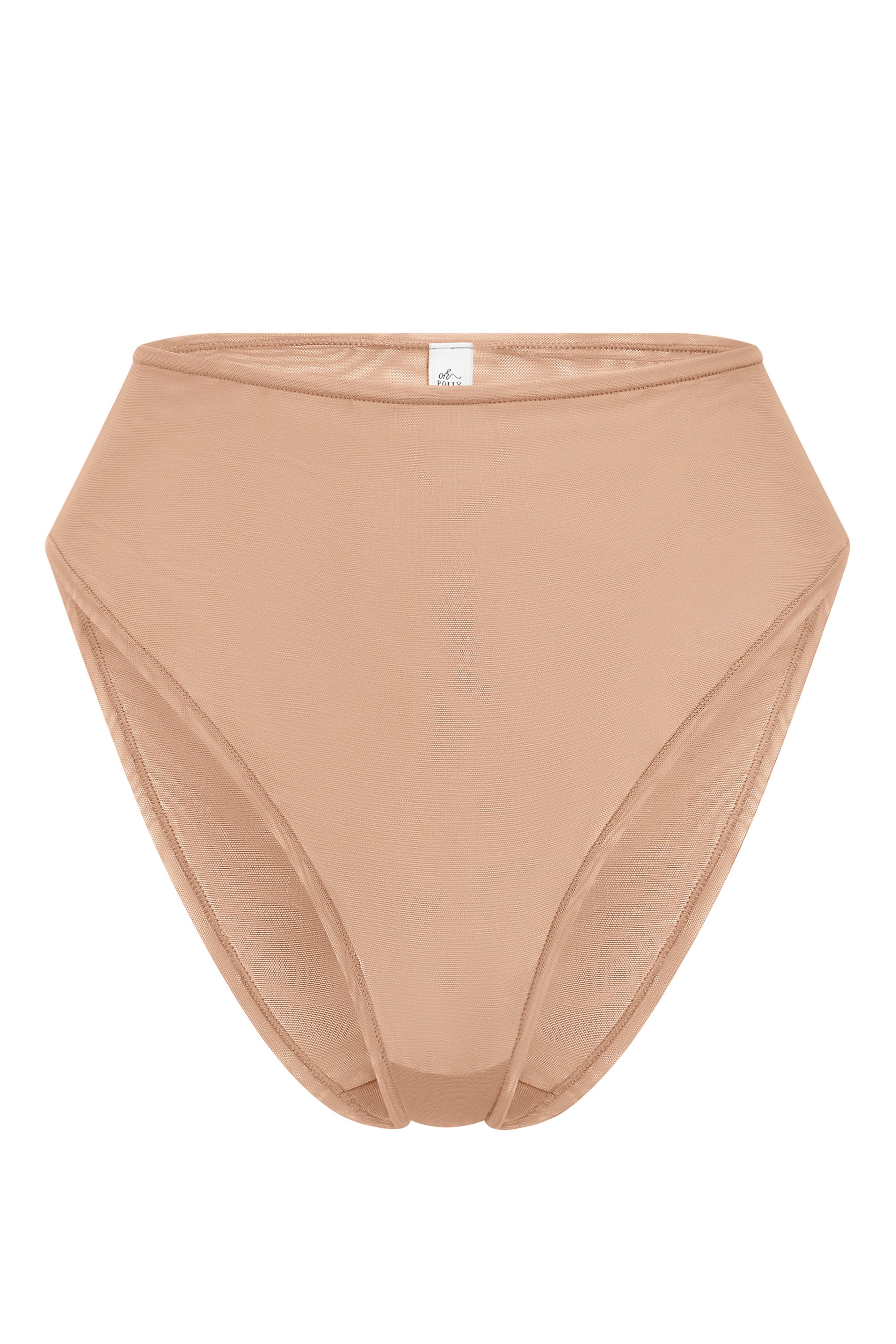 Soft Mesh High Waisted Knicker in Warm Peach