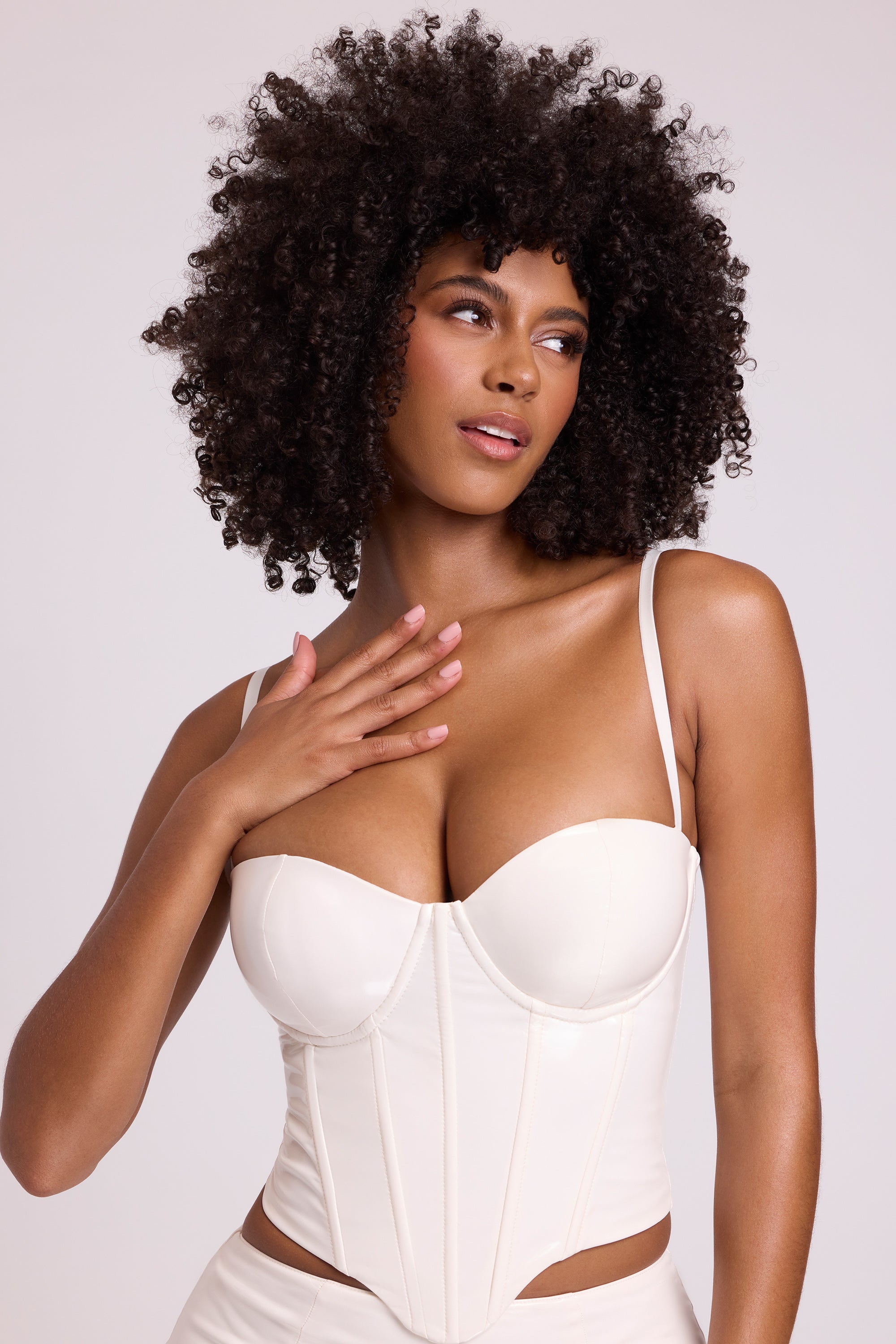 White corset crop sales