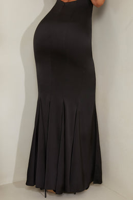 Cut Out Fishtail Maxi Dress in Black