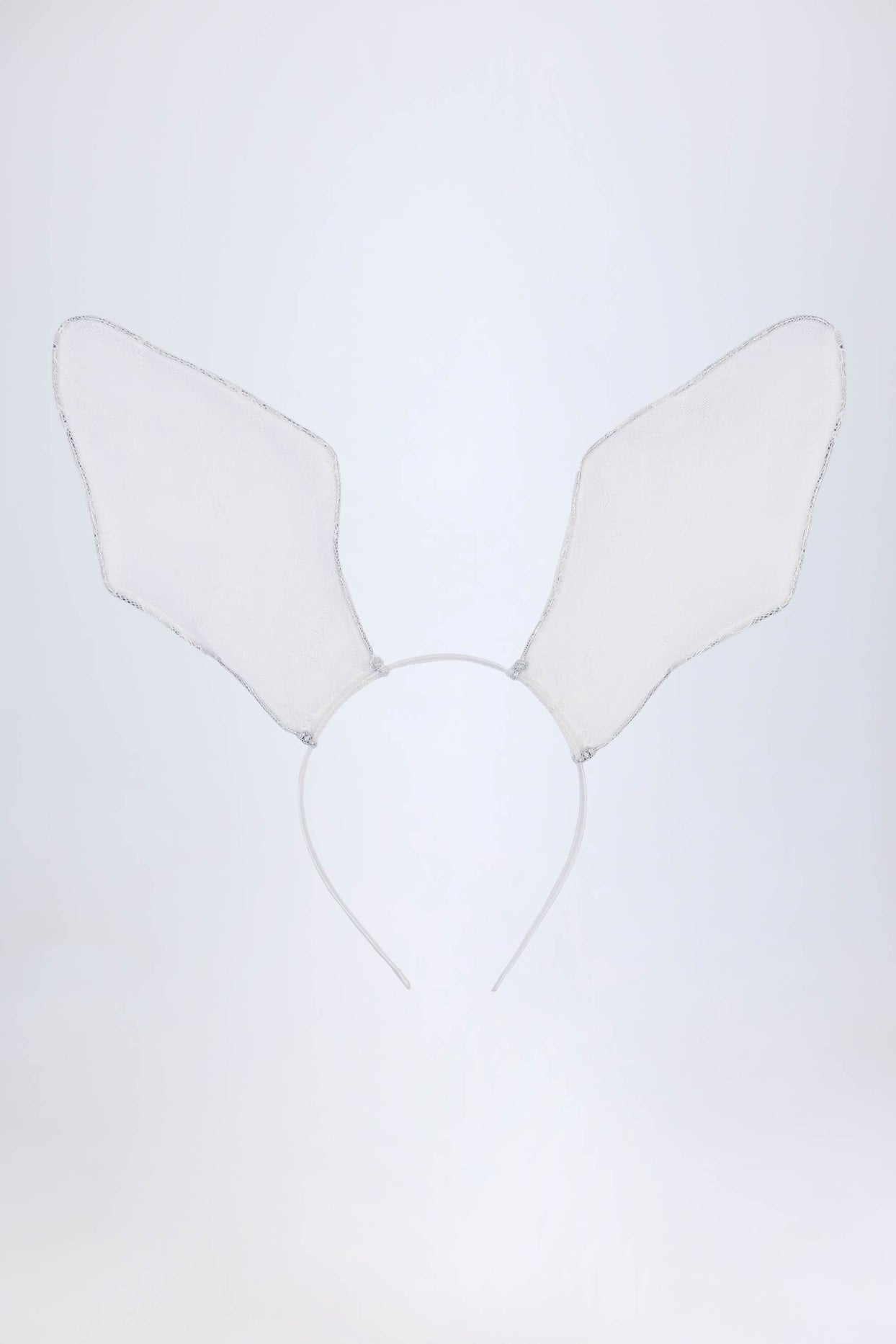 Wired Lace Headband in White