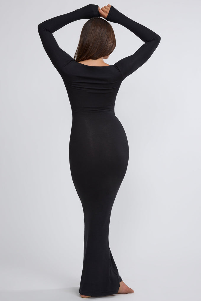 Clothing : Bodycon Dresses : 'Yolanda' Black Push Up Bust Dress