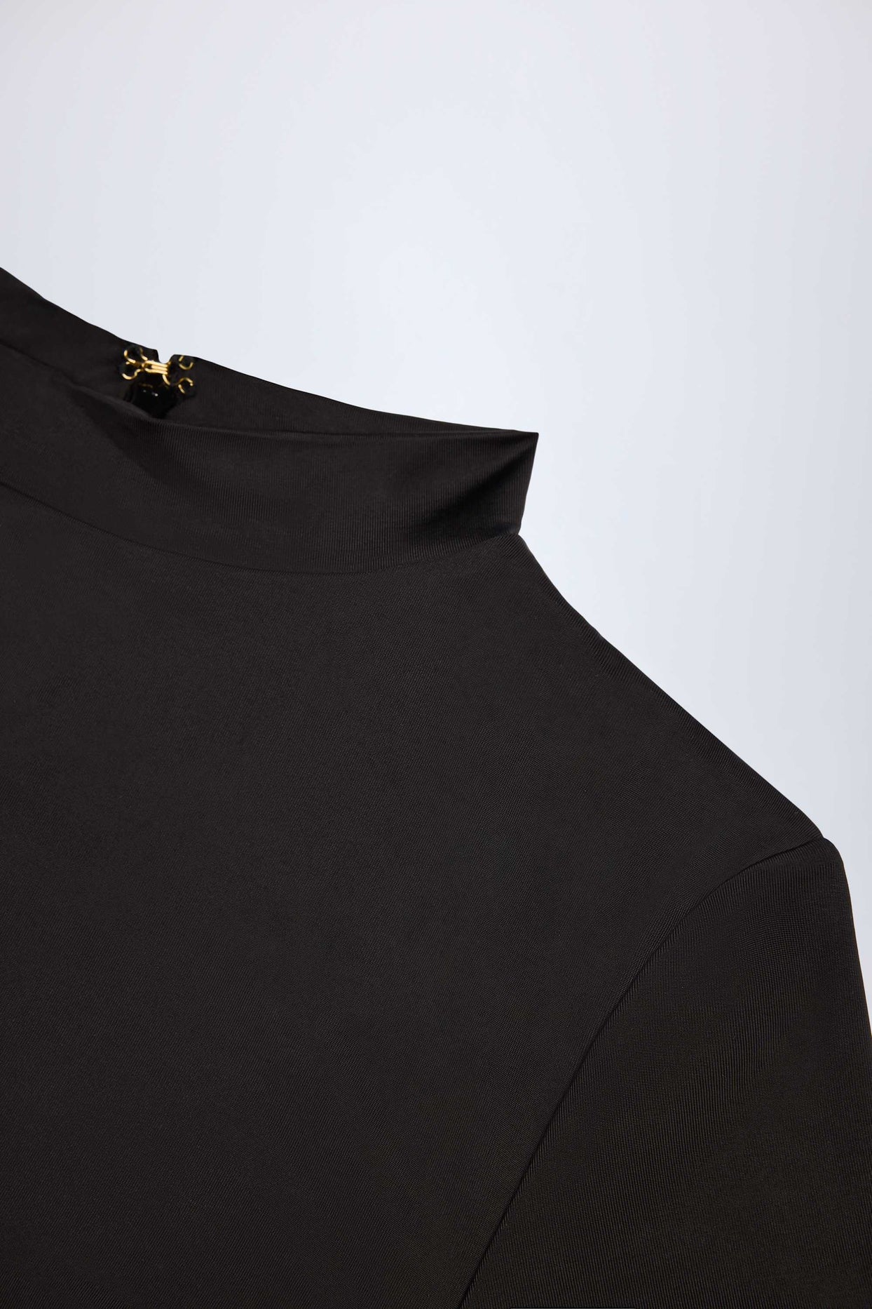 Slinky Jersey Long-Sleeve Playsuit in Black