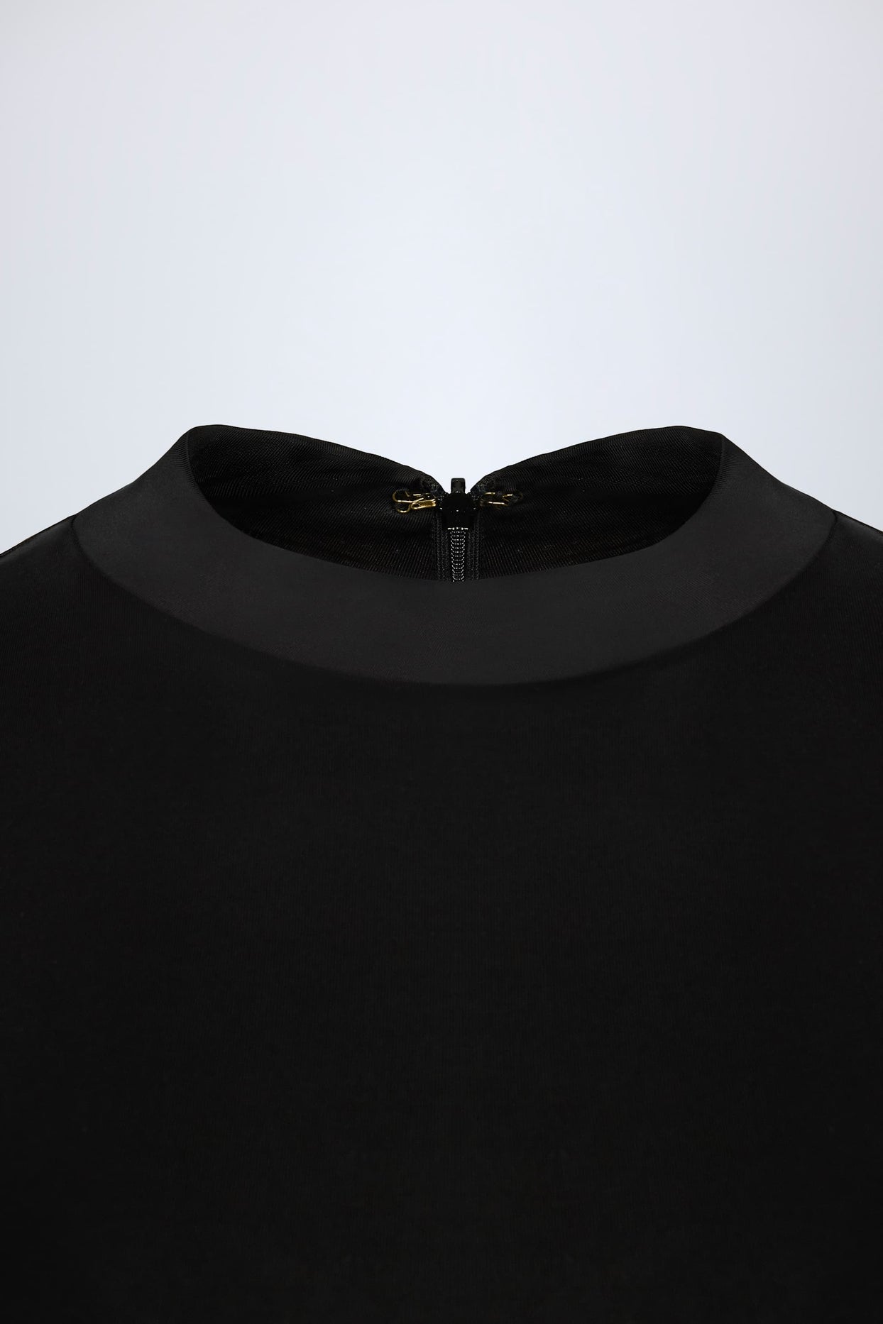 Slinky Jersey Long-Sleeve Playsuit in Black