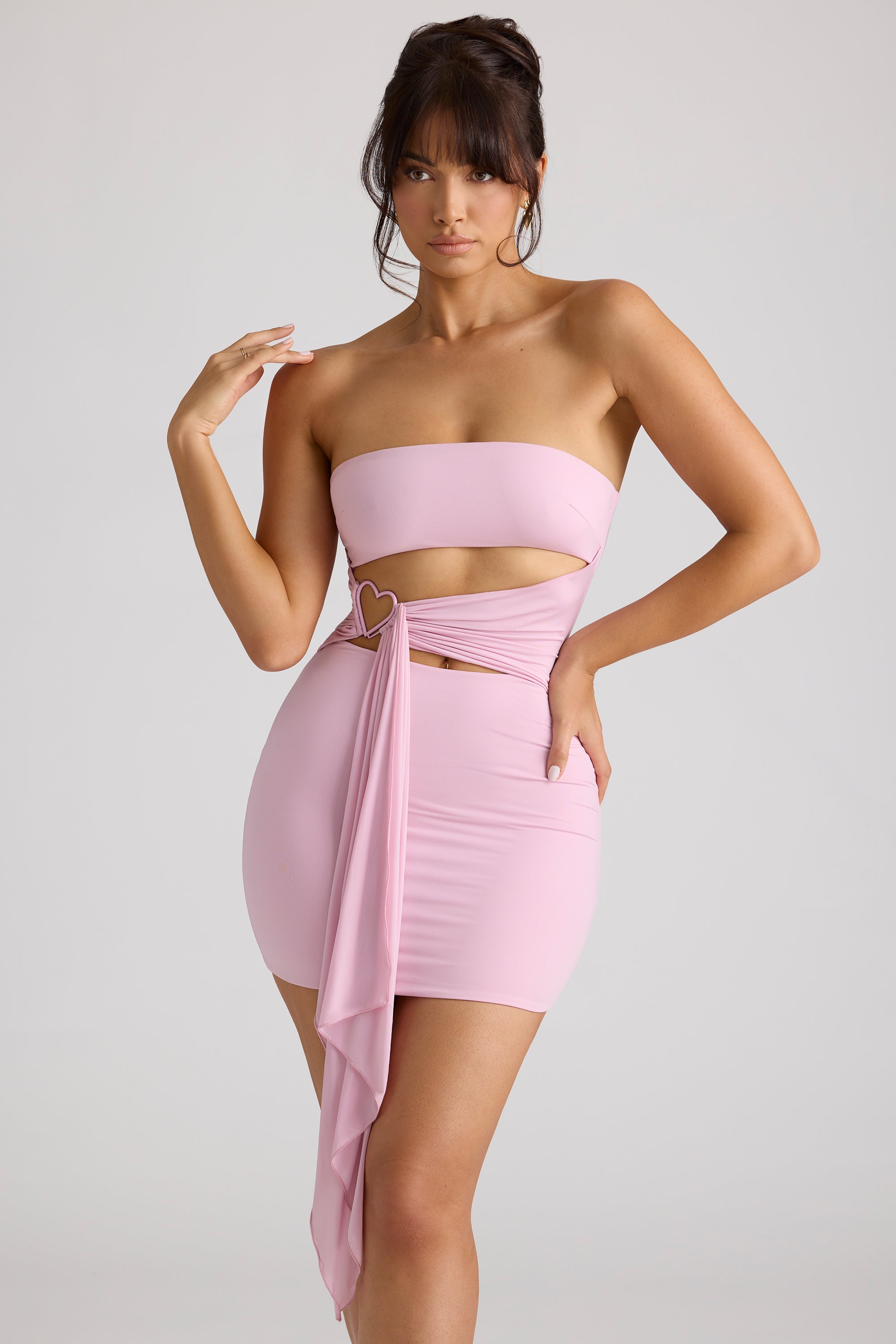 Pink bandeau dress sale