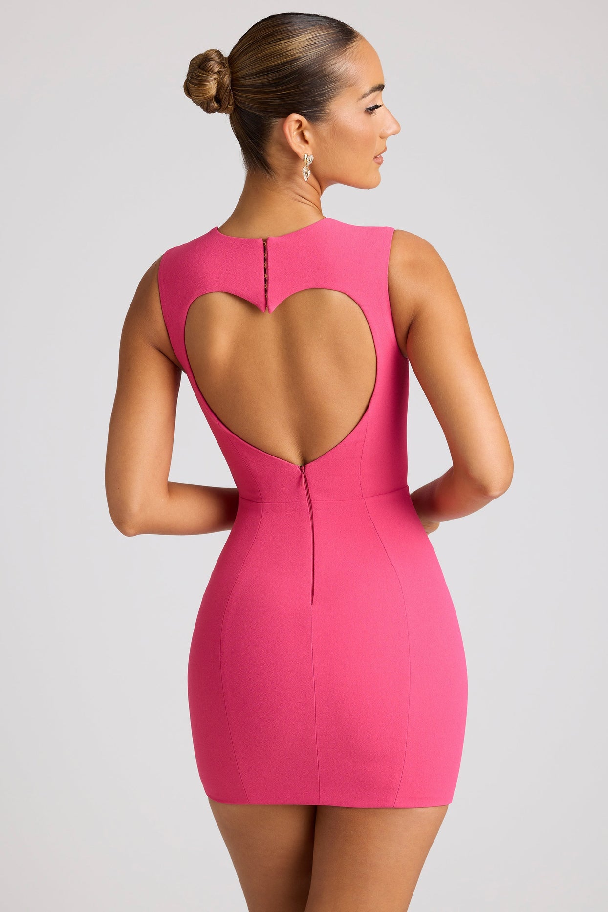 Heart Cut Out Mini Dress in Magenta Heart Cut Out Mini Dress in Magenta